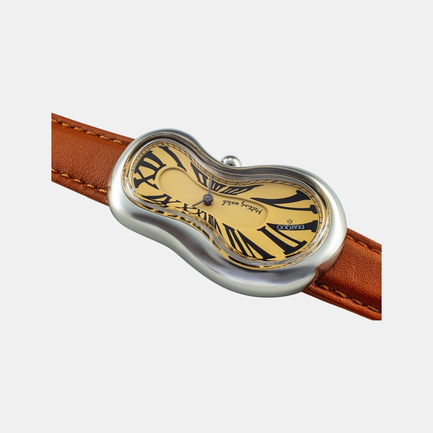 Exaequo Classic Unisex Quartz Yellow Dial Analog Leather Watch EX0001.0003 - view 2