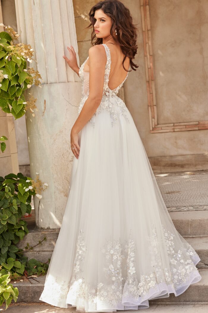 Jovani JB25737 Long Sequin Ballgown Wedding Dress - view 2