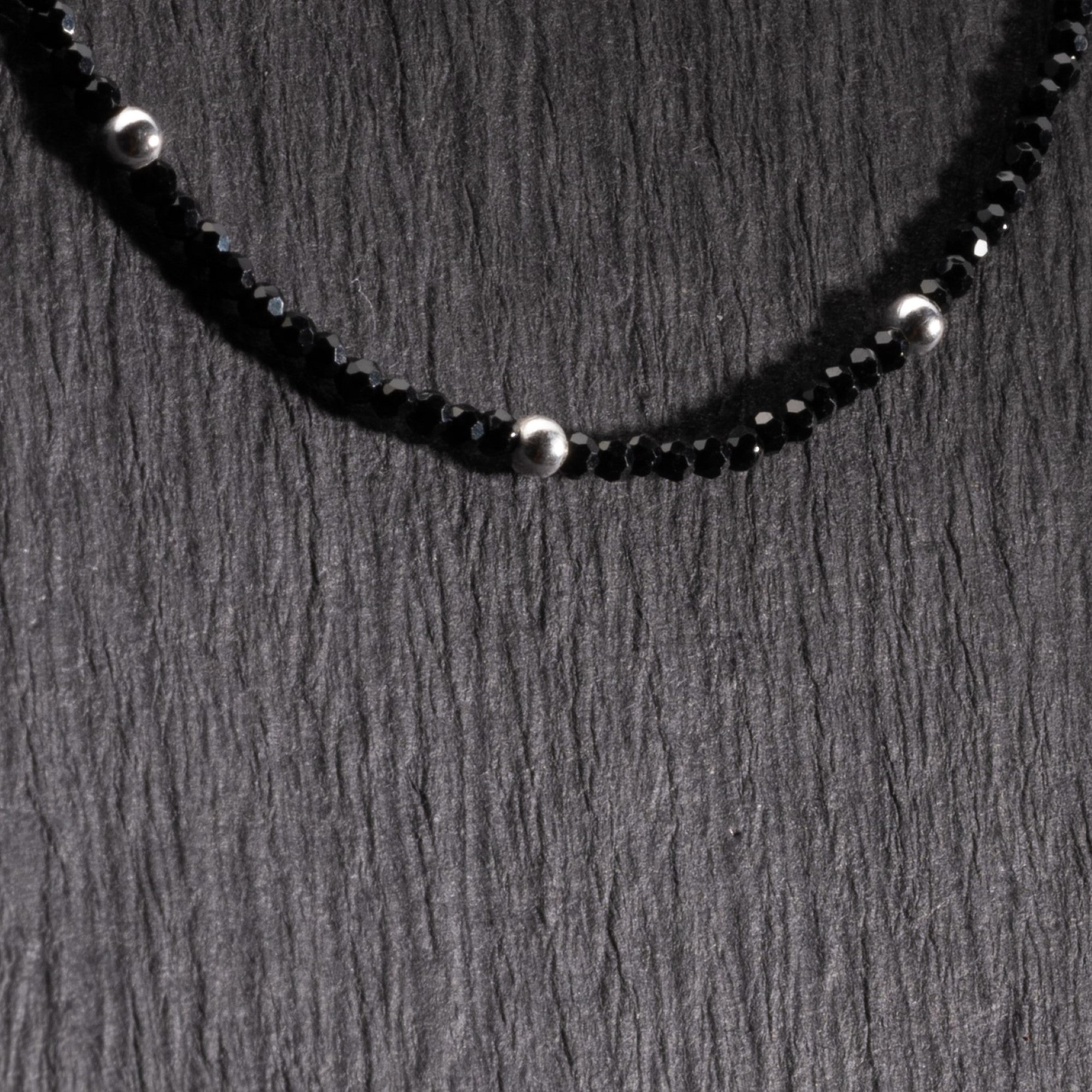 Prinjal Jewellers Silver and Black Beads Anklets for Women - view 2
