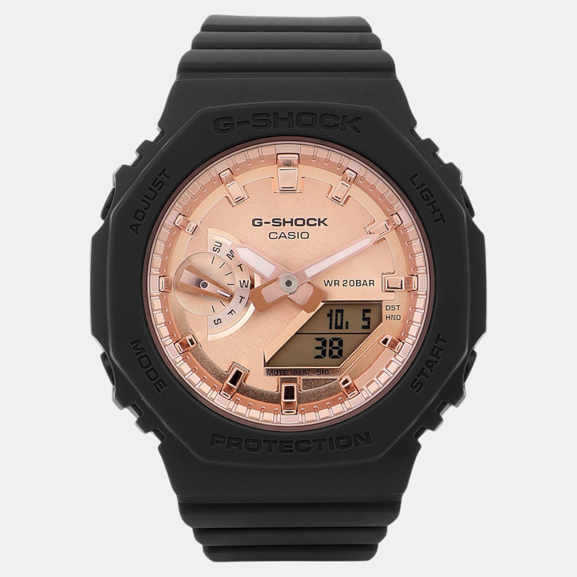 Casio G-Shock Women Quartz Rose Gold Dial Analog-Digital Resin Watch G1459