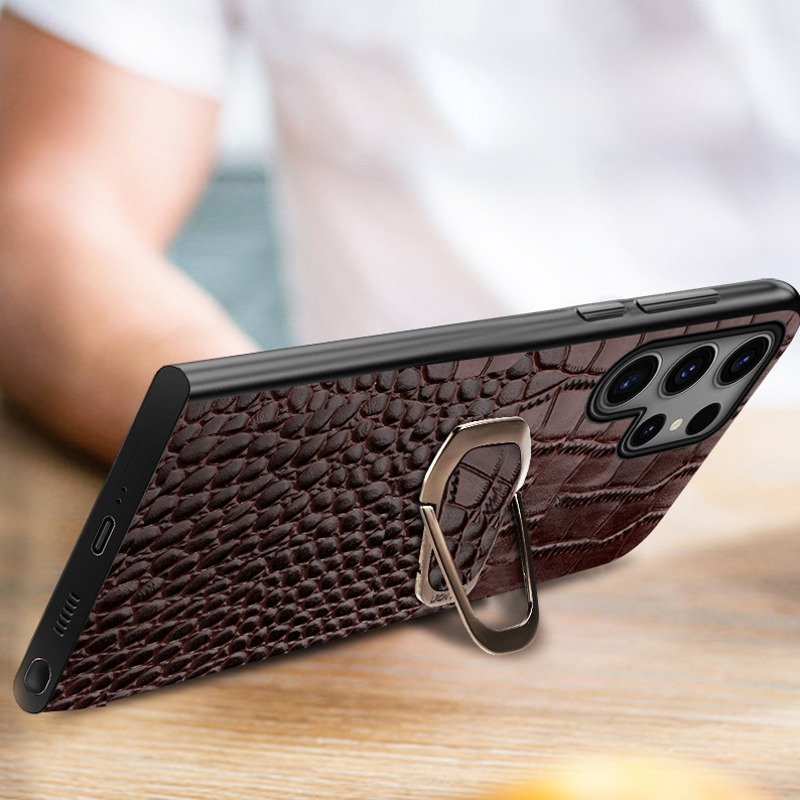 Million Cases Genuine Leather Craft Ring Holder Case - Samsung - view 4