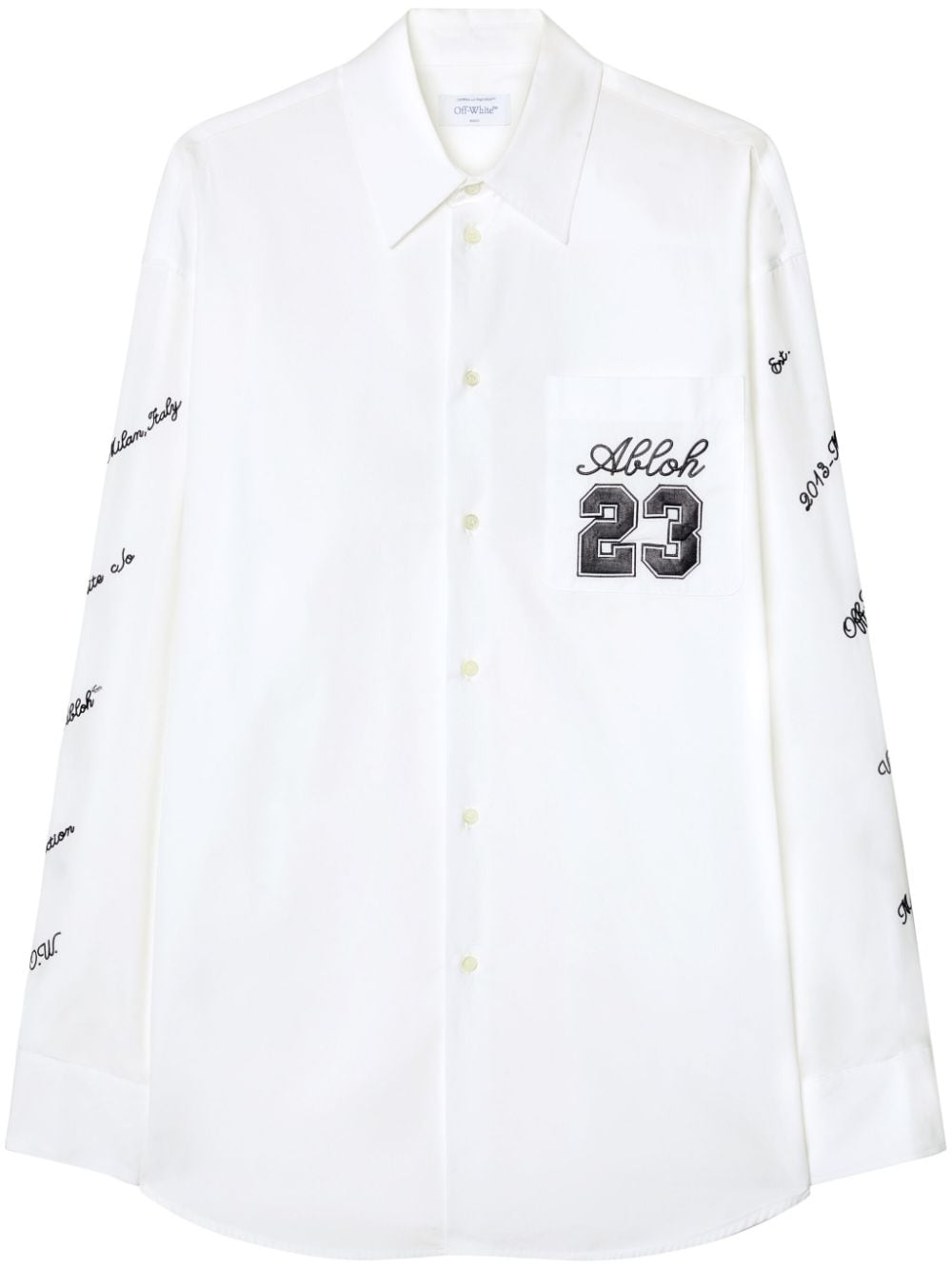 Off White Shirt with embroidery – Cotton 100%