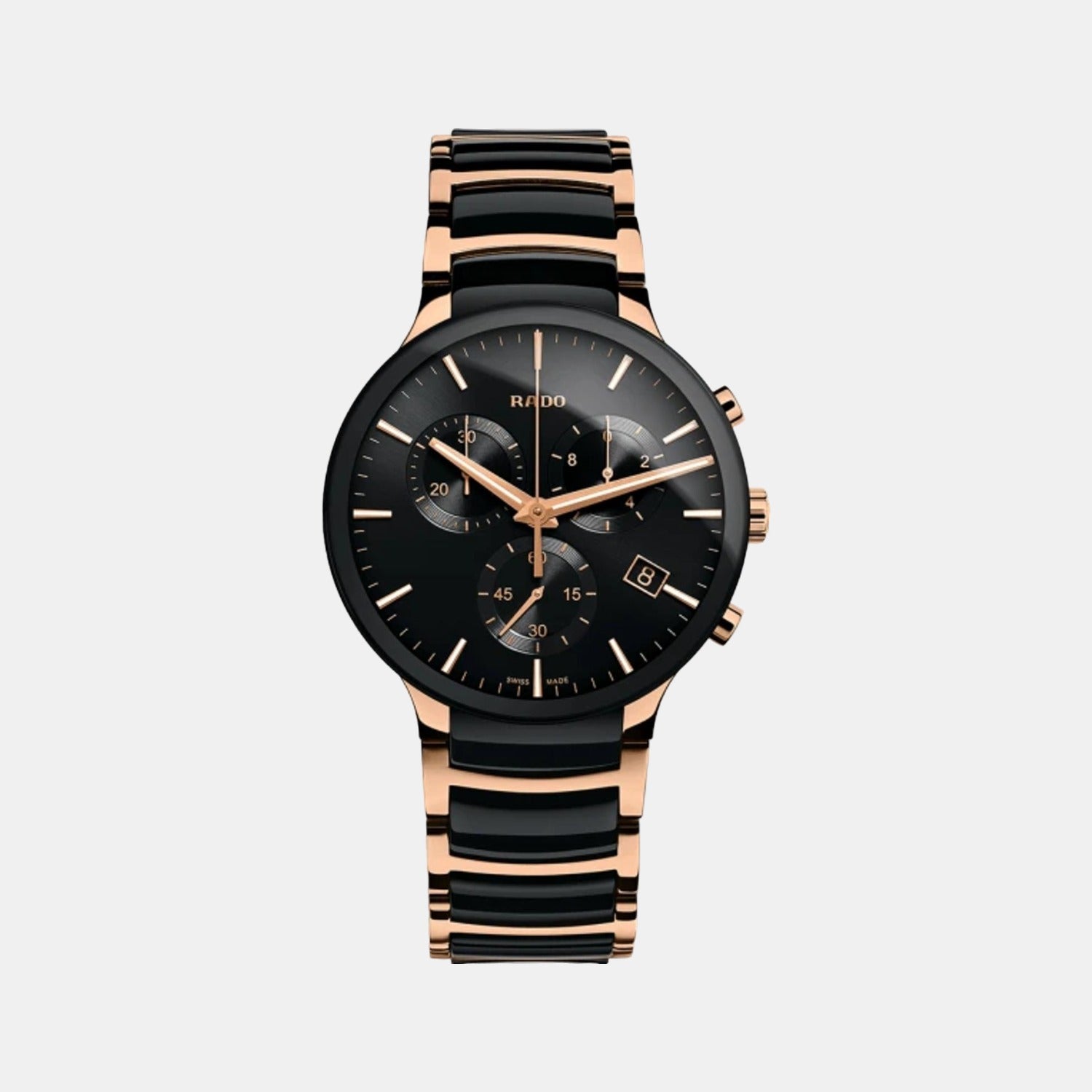 Rado Centrix Men Quartz Black Dial Chronograph Stainless Steel Watch R30187172