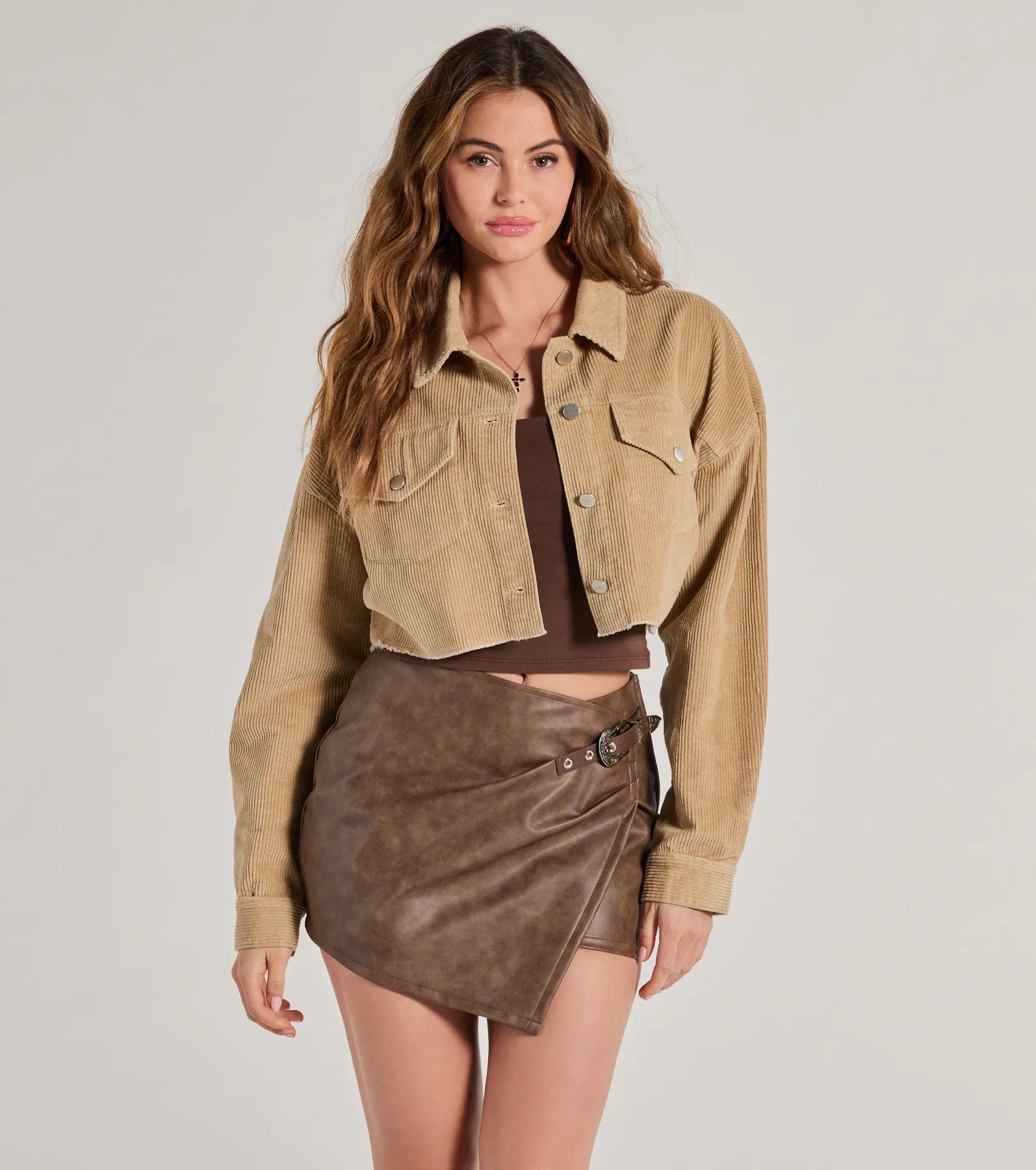 Windsor Trendy Essential Corduroy Cropped Jacket