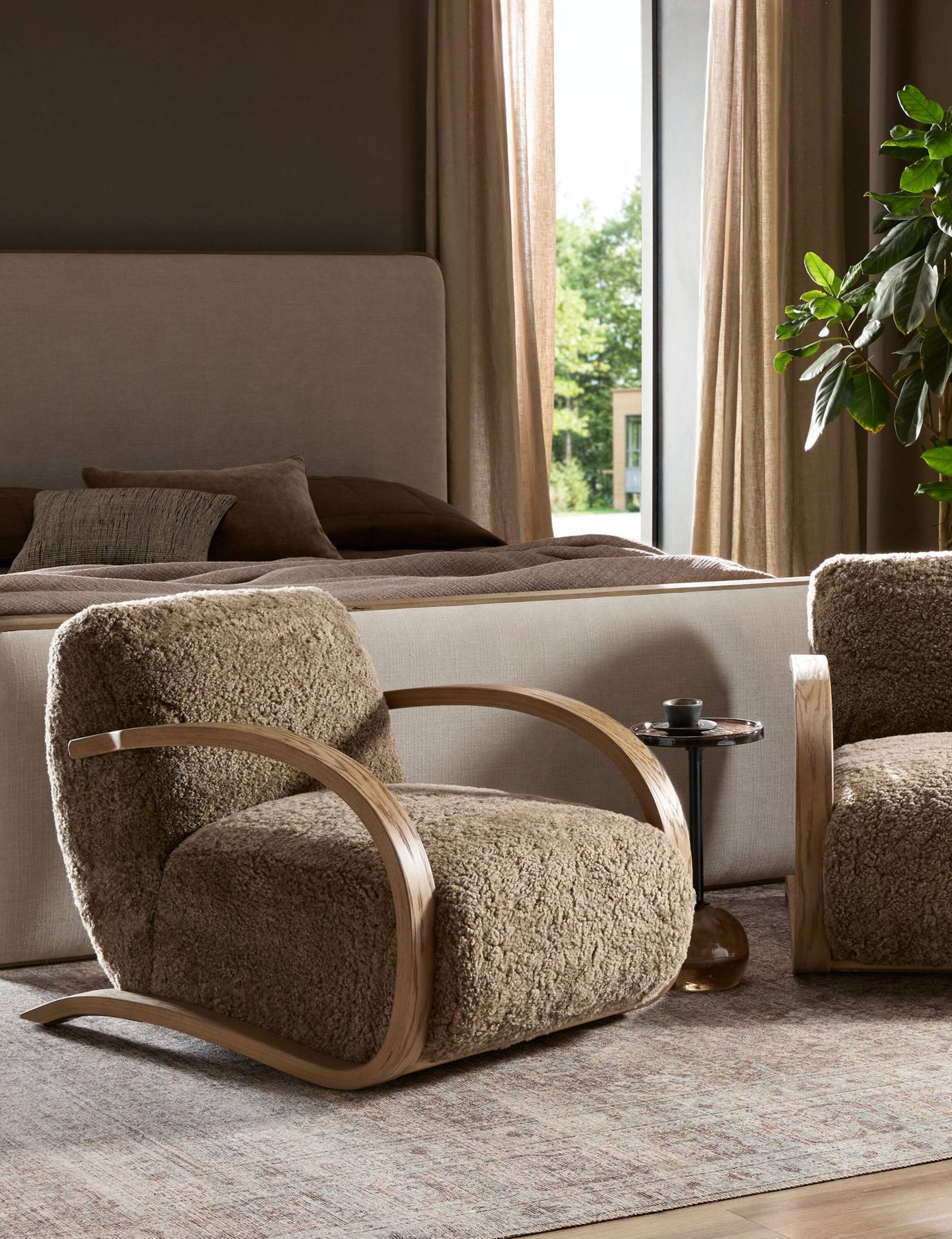 Lulu and Georgia Kisling Accent Chair – Taupe Shearling - view 2