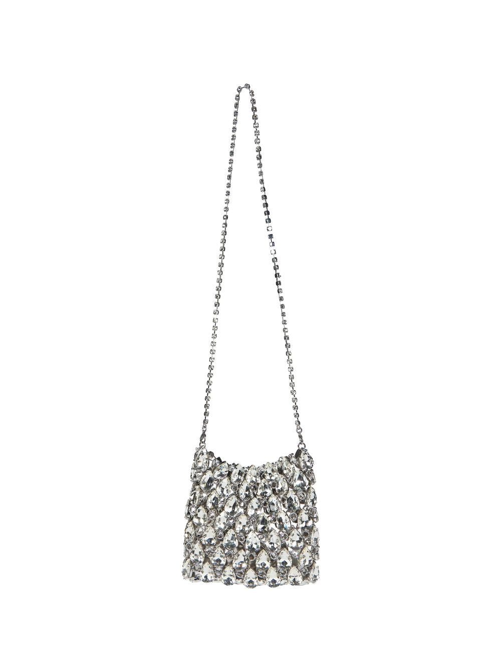 Self-portrait Crystal Chainmail Mini Bag – Metal 100%, Crystal 100%