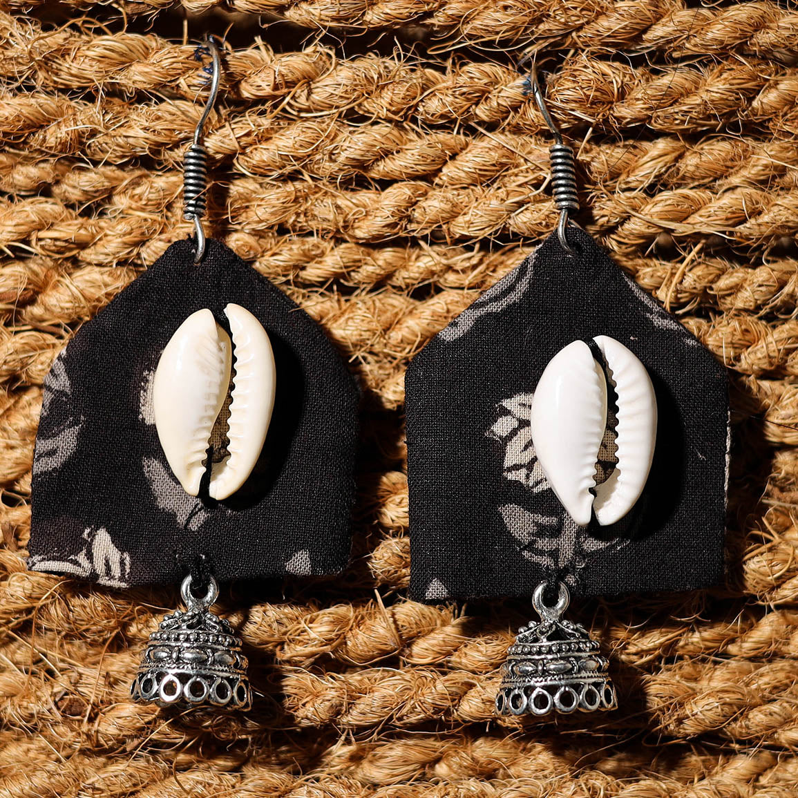 JALPARI Akriti Handcrafted GS & Shell Work Fabart Earrings - view 2