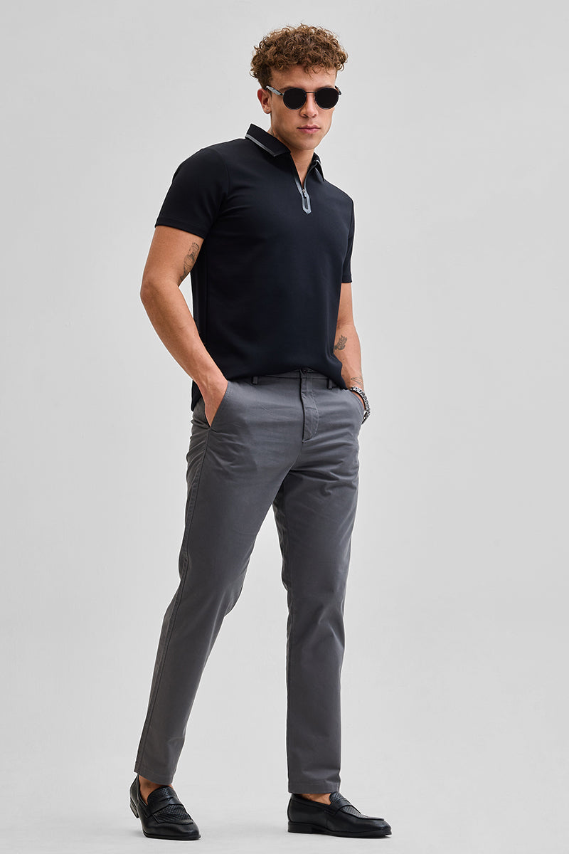 SNITCH Dark Grey Slim Fit Trousers - view 3
