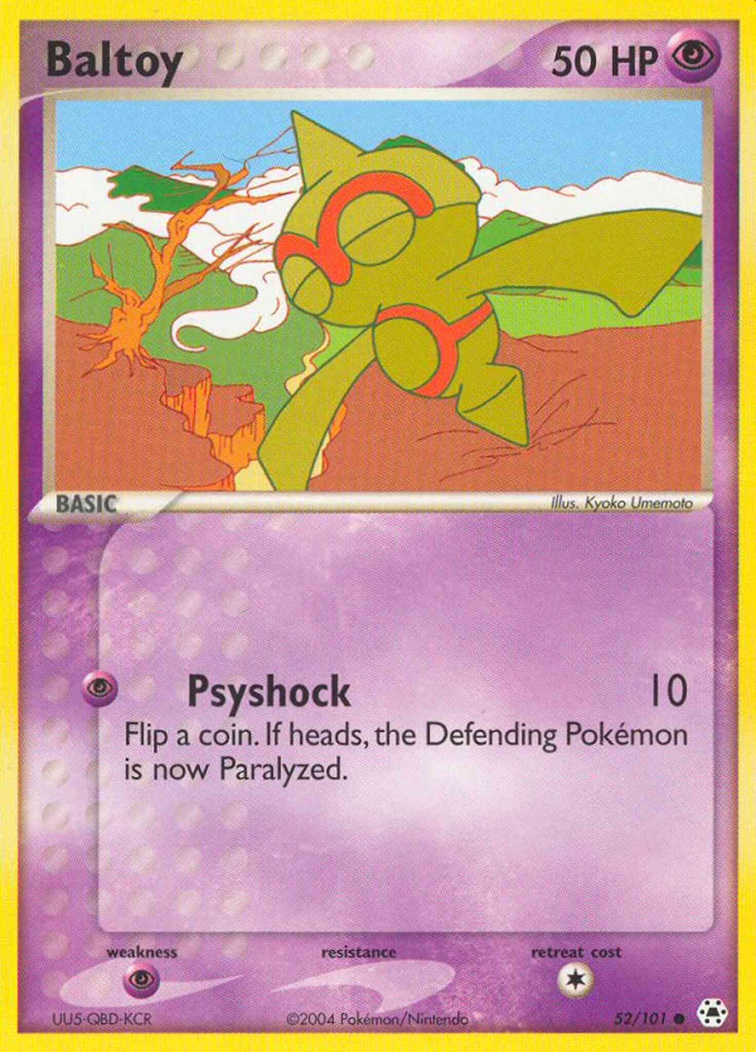 Common ex5-52 reverse – Pokémon Baltoy - 52/101 - Common [ex5-52] [Reverse Holo]