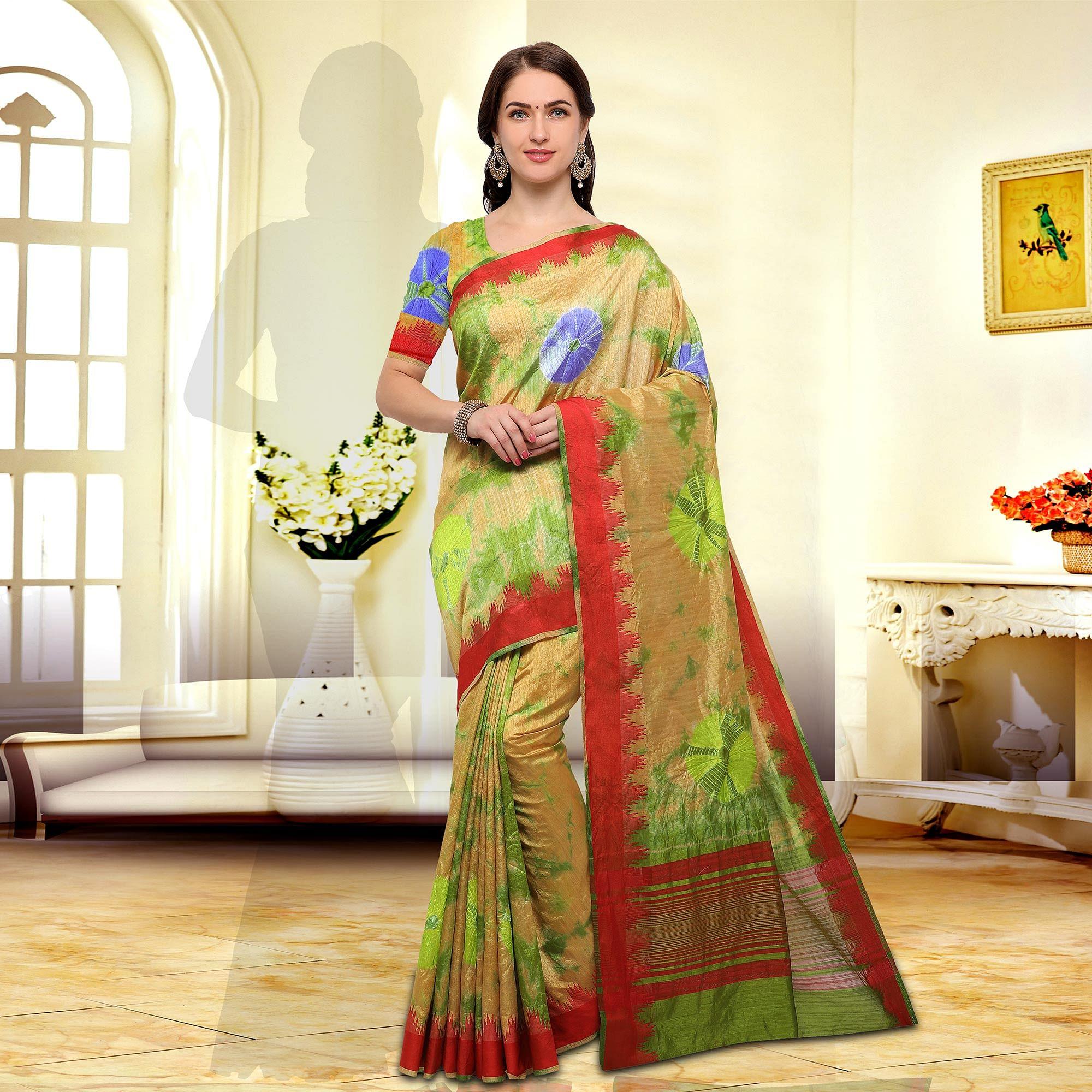 Peachmode Classy Yellow Colored Festive Wear Art Silk Saree