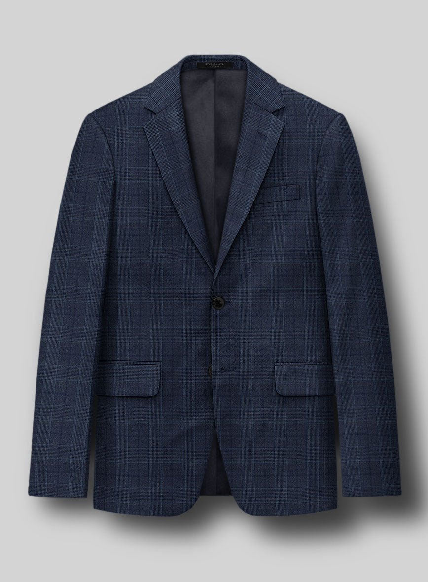 StudioSuits Napolean Porter Prince of Wales Blue Wool Jacket
