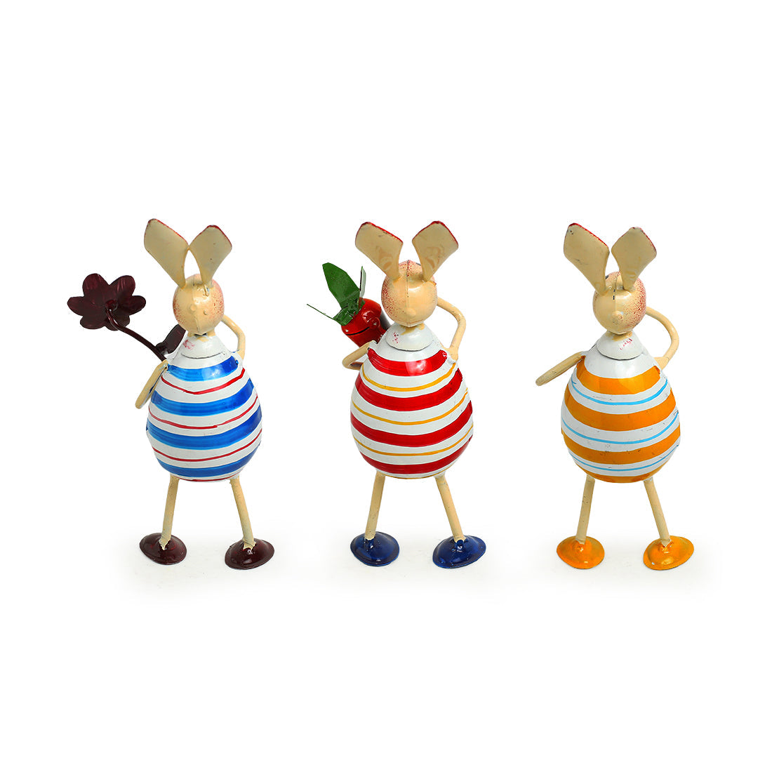 EXCLUSIVELANE 'The Rabbit Trio' Handpainted Garden Decorative Showpieces In Iron (Set of 3, 7 Inch) - view 5