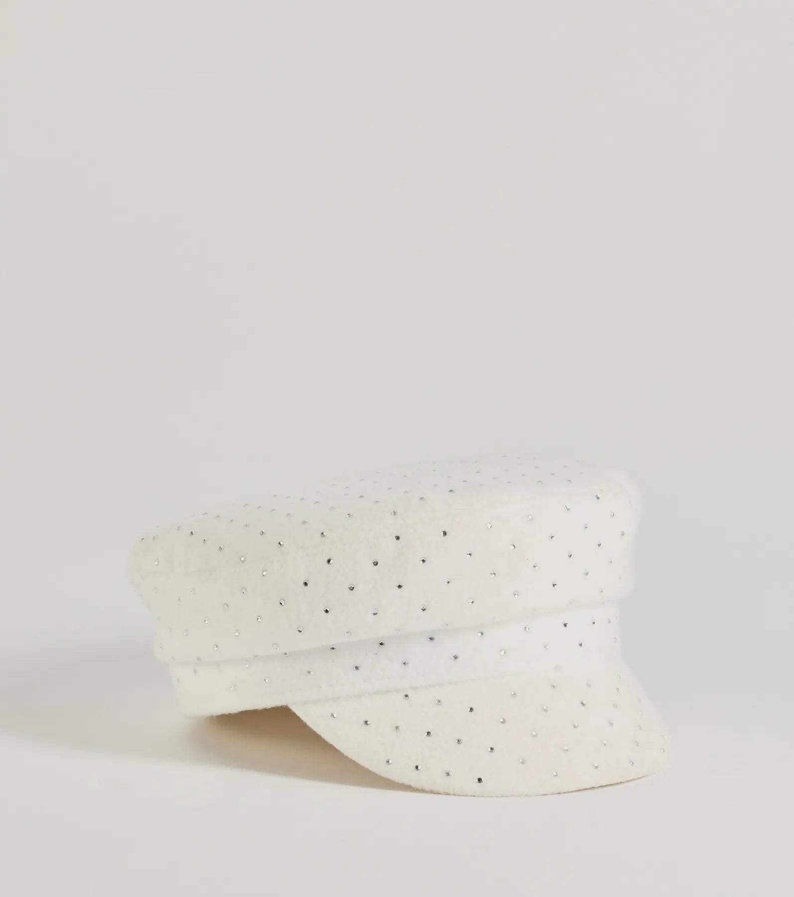 Windsor Glam Aura Rhinestone Cabby Hat – WHITE
