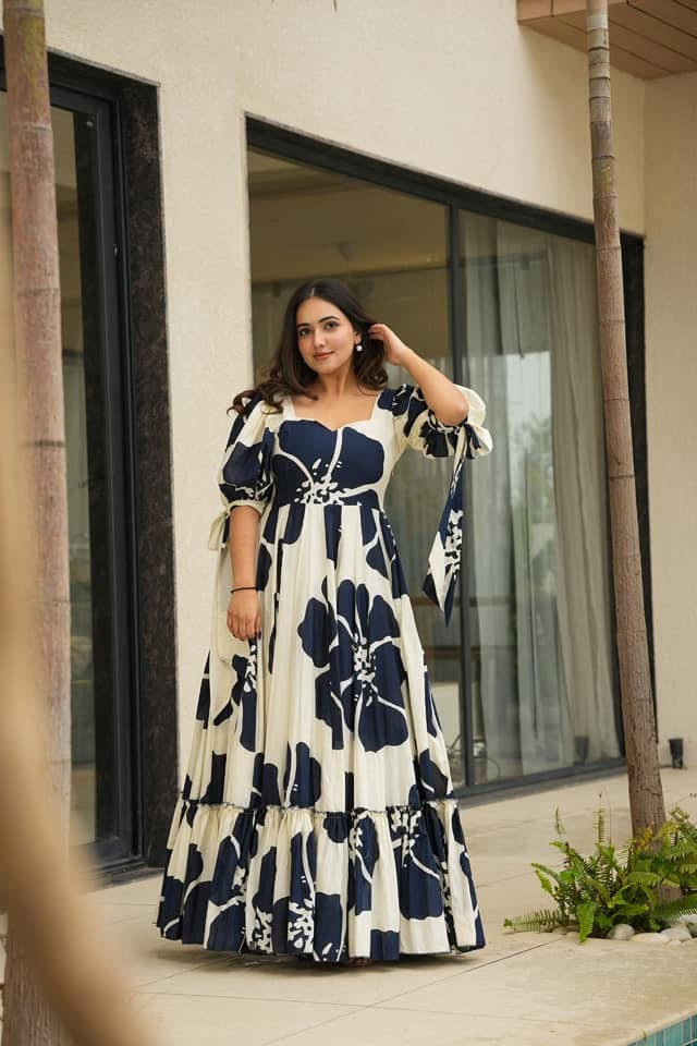 Idaho-o Galaxy white cotton maxi
