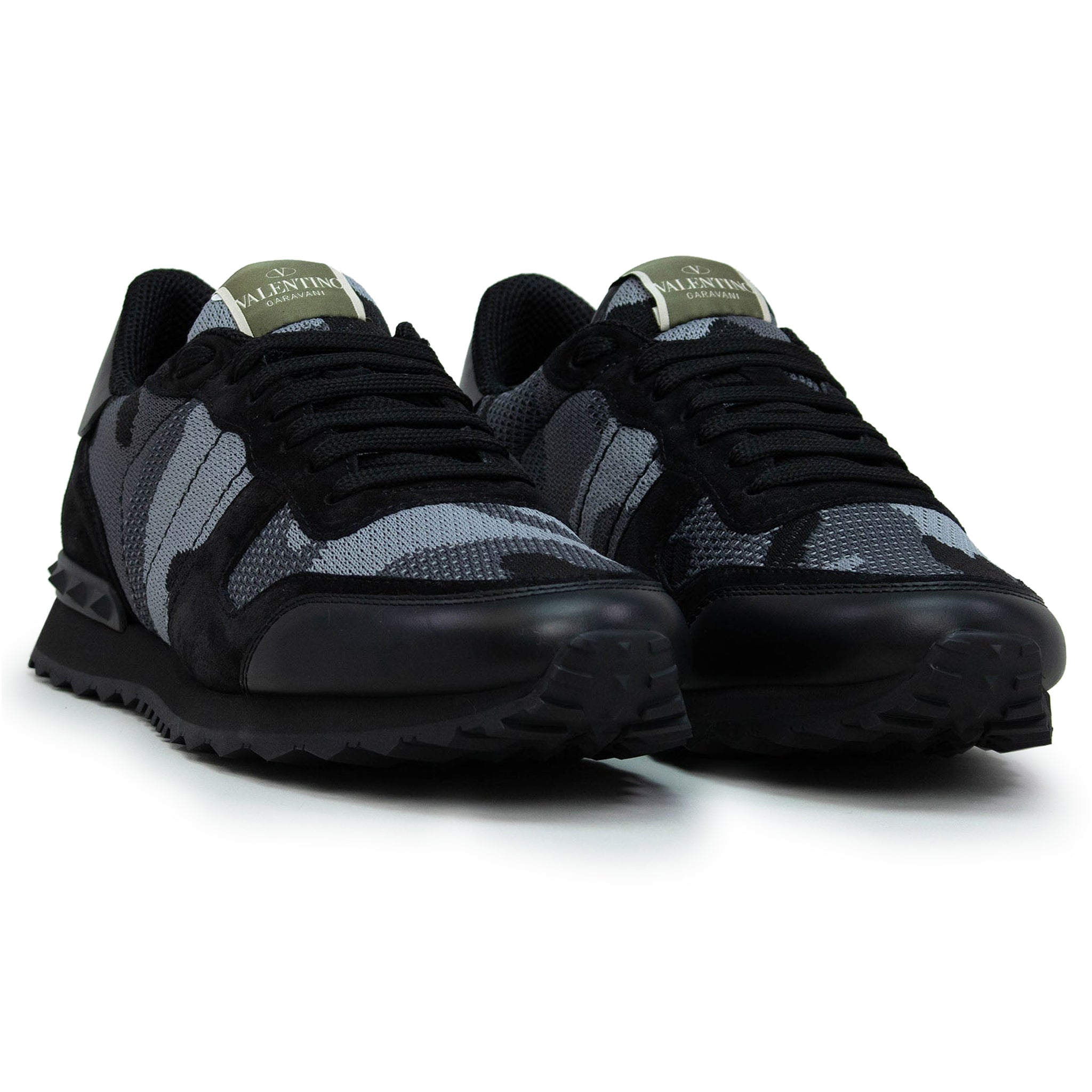 Valentino Rockrunner Camouflage Black Mesh Sneaker - view 4