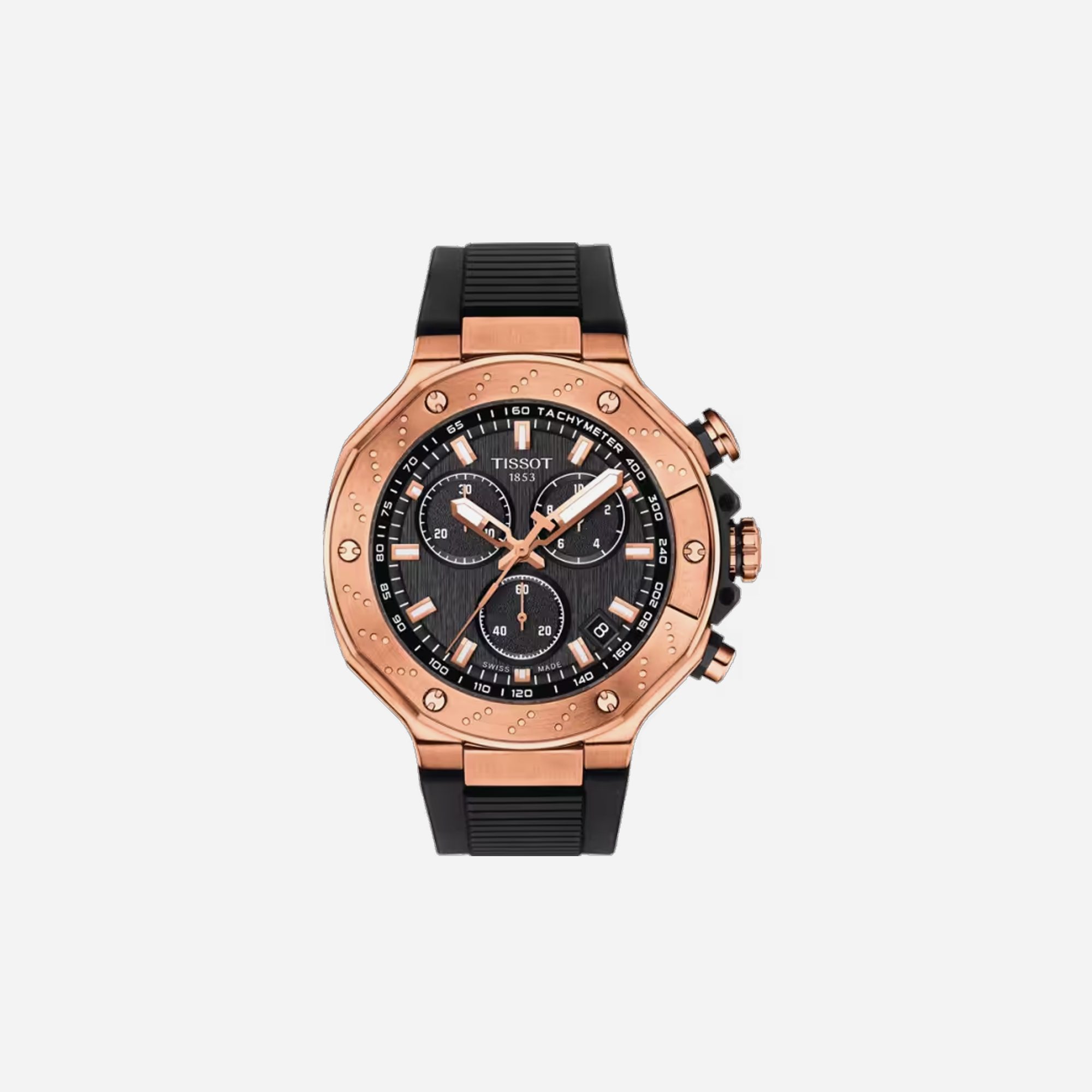 Tissot T-Race Black Dial 45mm Silicone Quartz Chronograph Watch