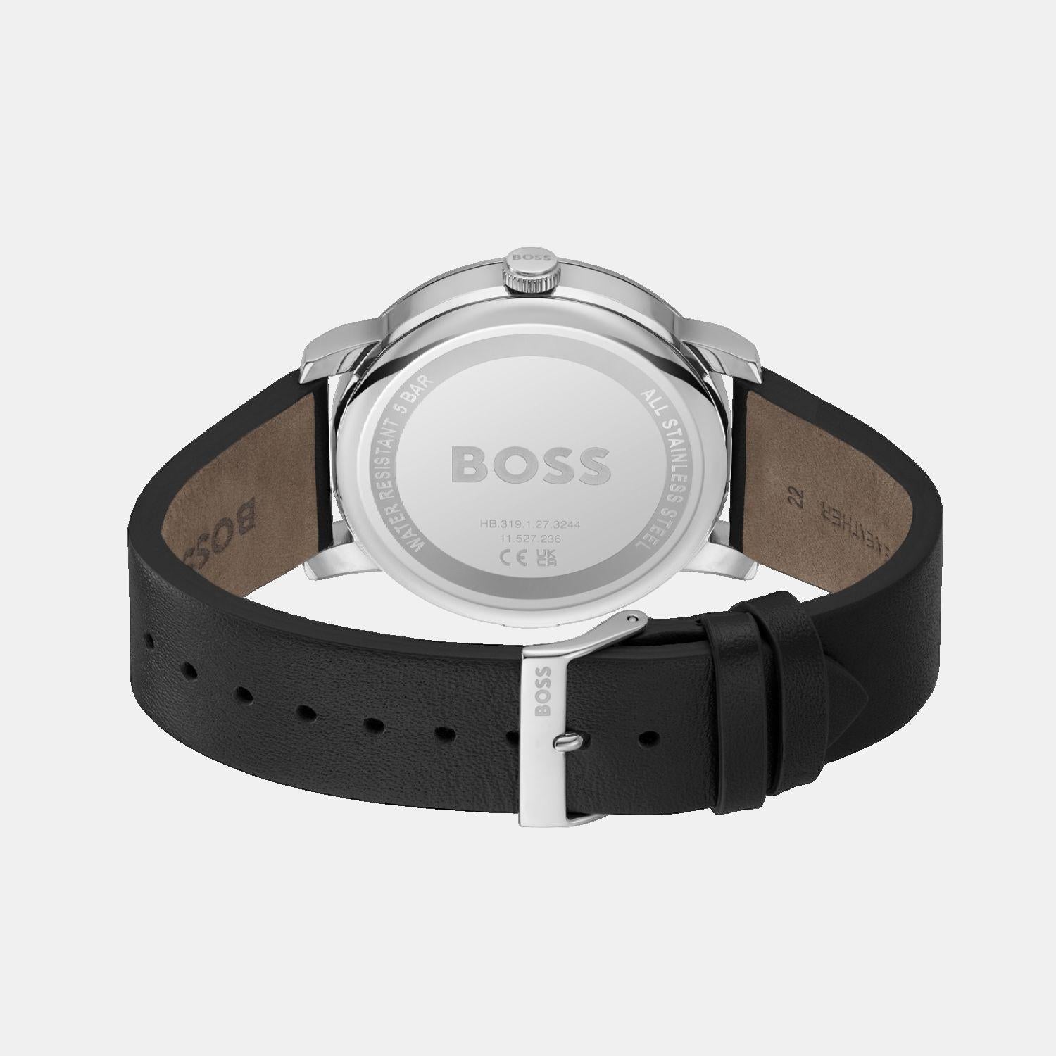Boss Contender Men Quartz Black Dial Multi-Function Leather Watch 1514125 - view 3