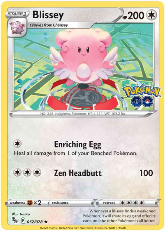 Rare holo pgo-052 – Pokémon Blissey - 052/078 - Rare Holo [pgo-052] [Holo]