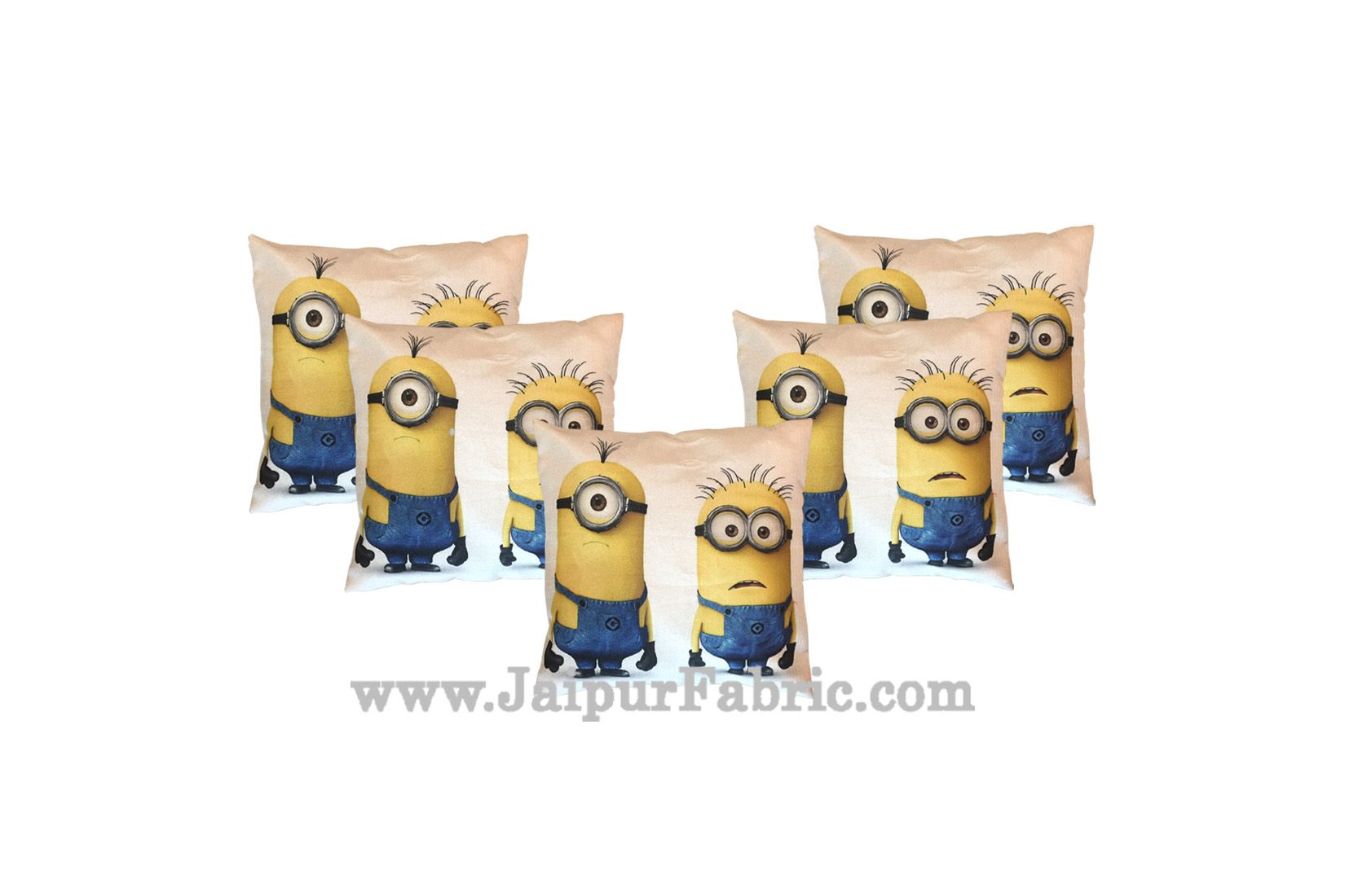 JaipurFabric® Jute Cushion Cover Digital Print Soft Minions