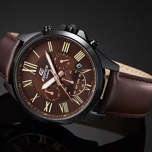 Casio Edifice Standard Chronograph Brown Dial Men 47.2mm EX316 EFV-500BL-1AV - view 3