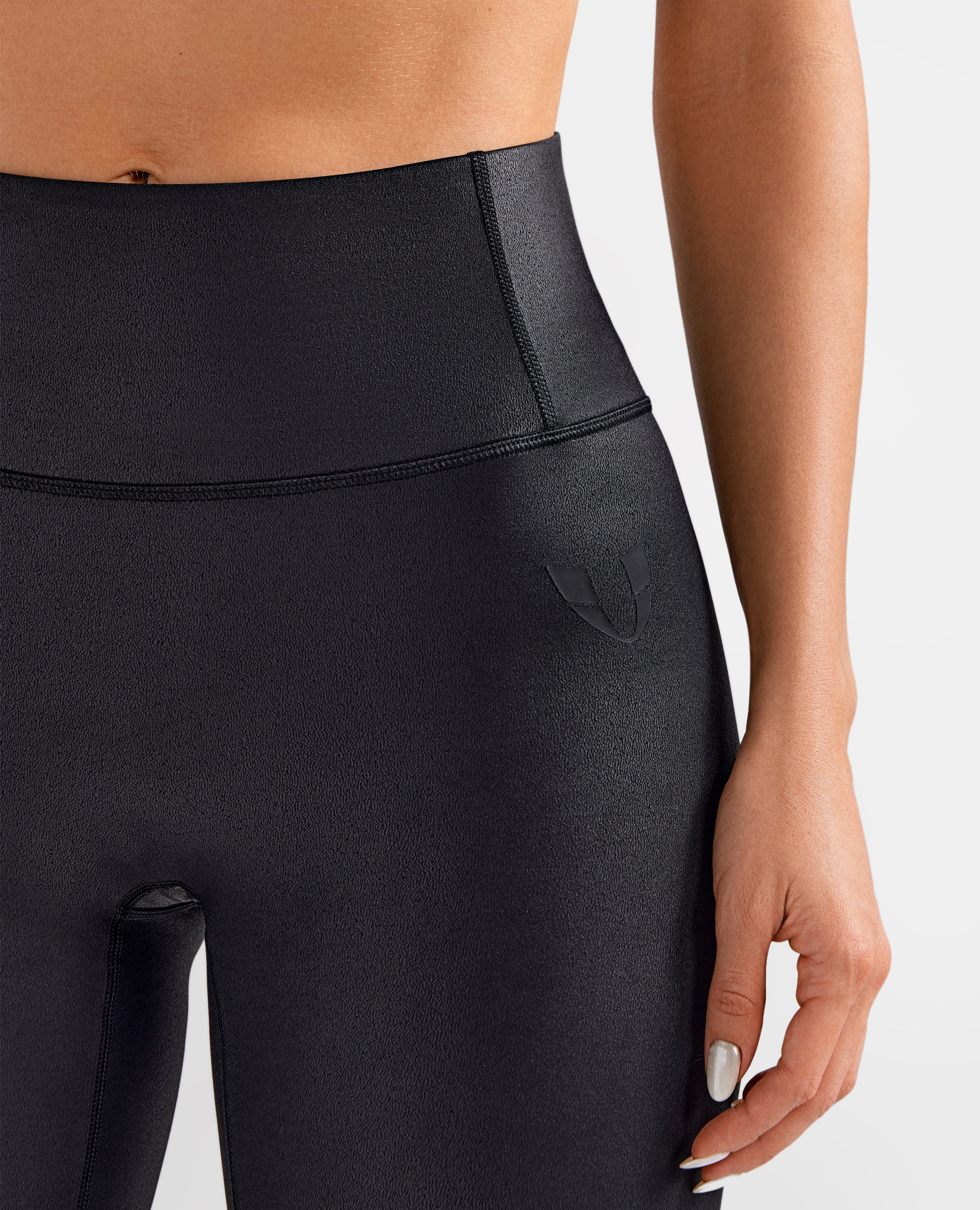 FIRM ABS Faux Leather Cargo Power Leggings - Black - view 9