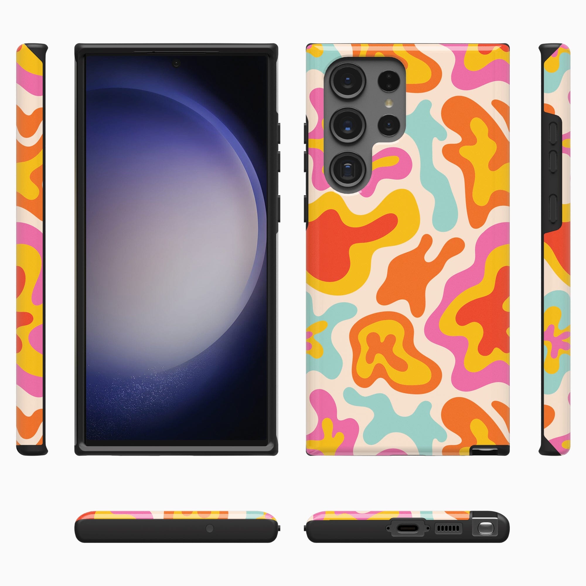 Casetry Tropical Color Splash | Abstract Retro Samsung Case - view 3