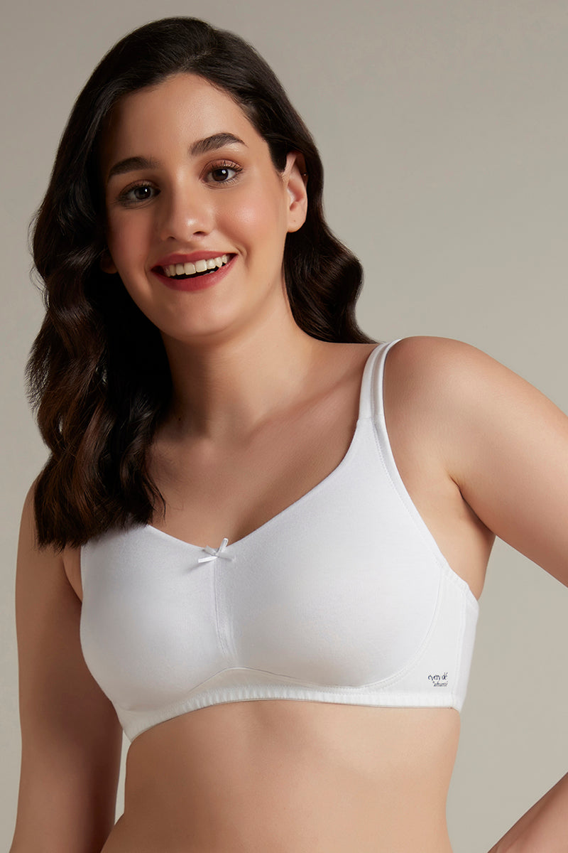 Amante Dreamy comfort Non-Padded Non-Wired Cotton Bra - White