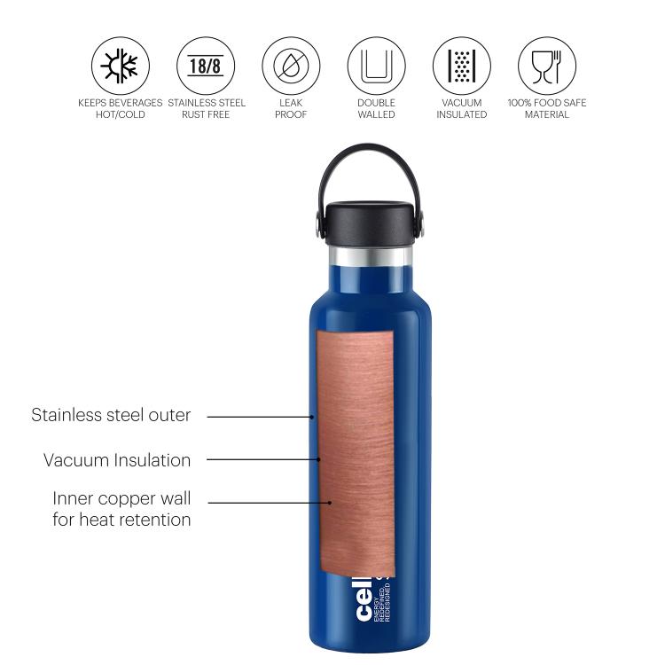 Cello Aqua Bliss Flask, Vacusteel Water Bottle, 1100ml - view 13