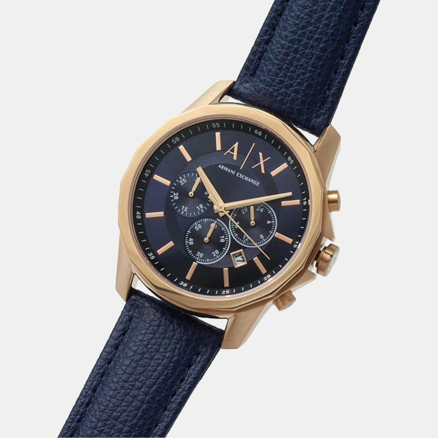 Armani Exchange Banks Men Quartz Blue Dial Chronograph Leather Watch AX1723 - view 5