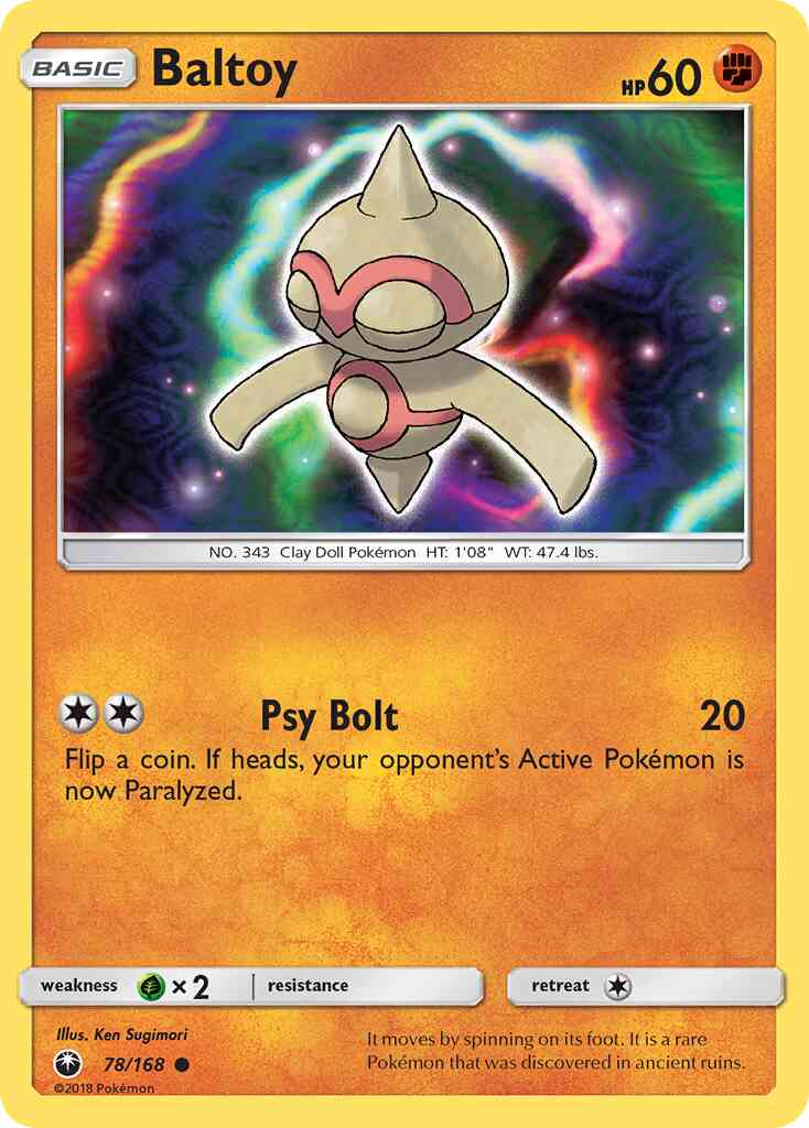 Common sm7-78 reverse – Pokémon Baltoy - 78/168 - Common [sm7-78] [Reverse Holo]