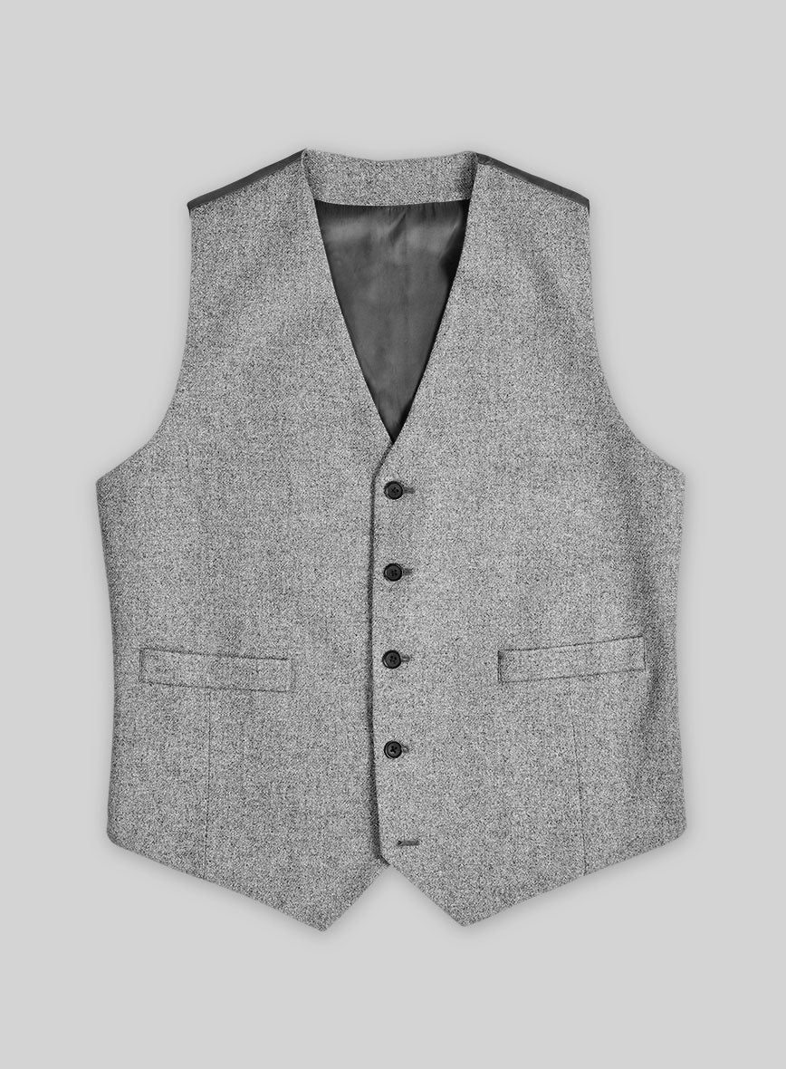 StudioSuits Vintage Plain Gray Tweed Waist Coat