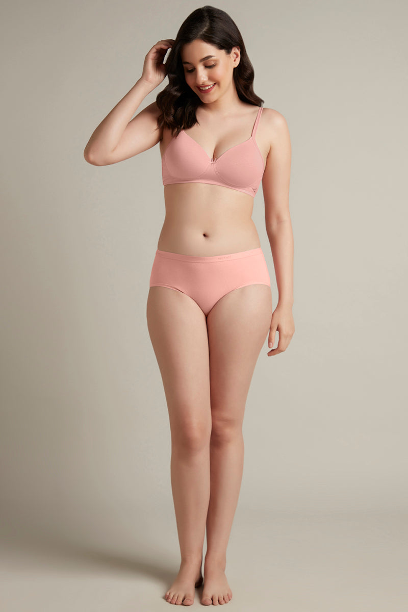 Amante Simply Soft Padded Non-Wired Cotton Bra - Impatiens Pink - view 5
