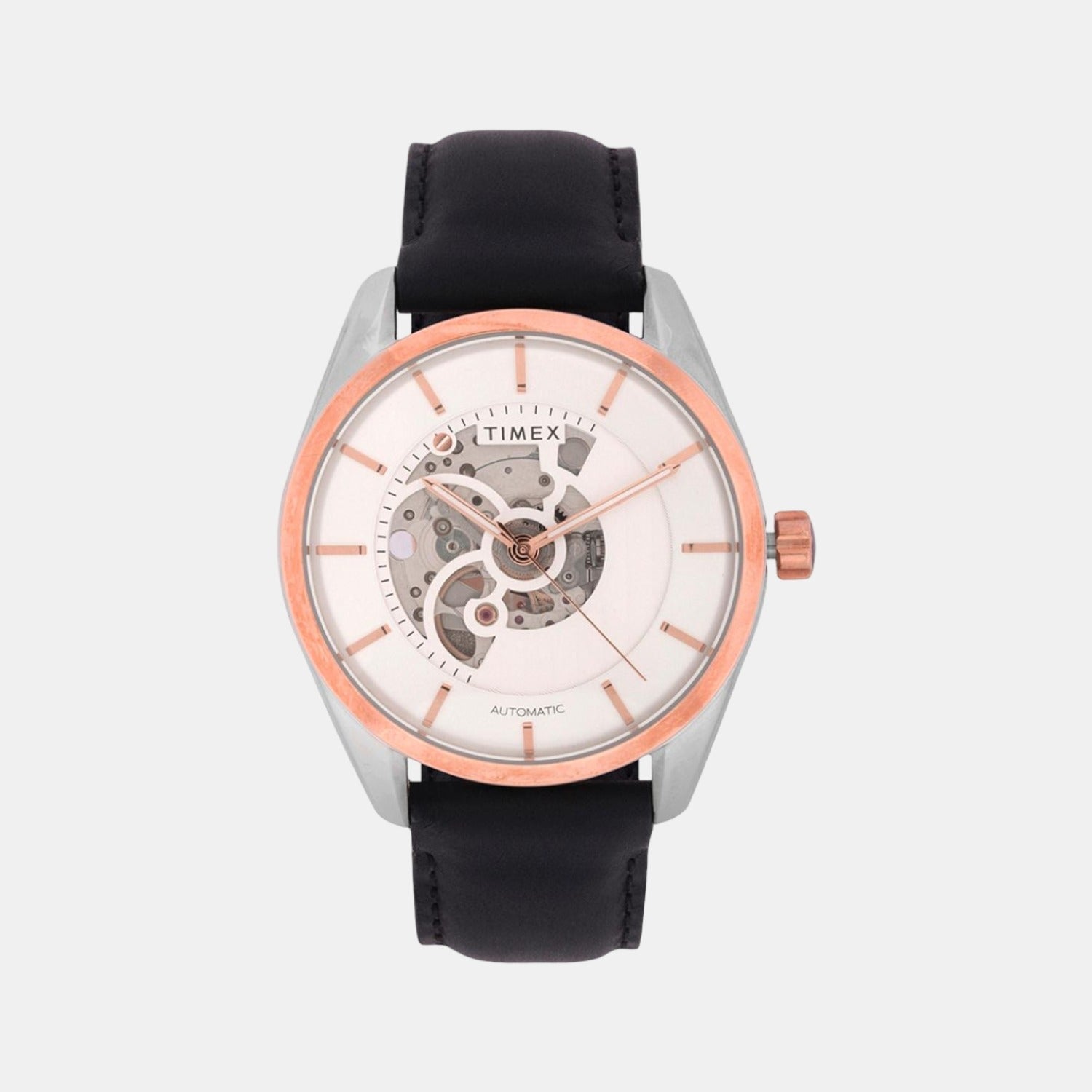 Timex E Class Men Quartz White Dial Analog Leather Watch TWEG17502