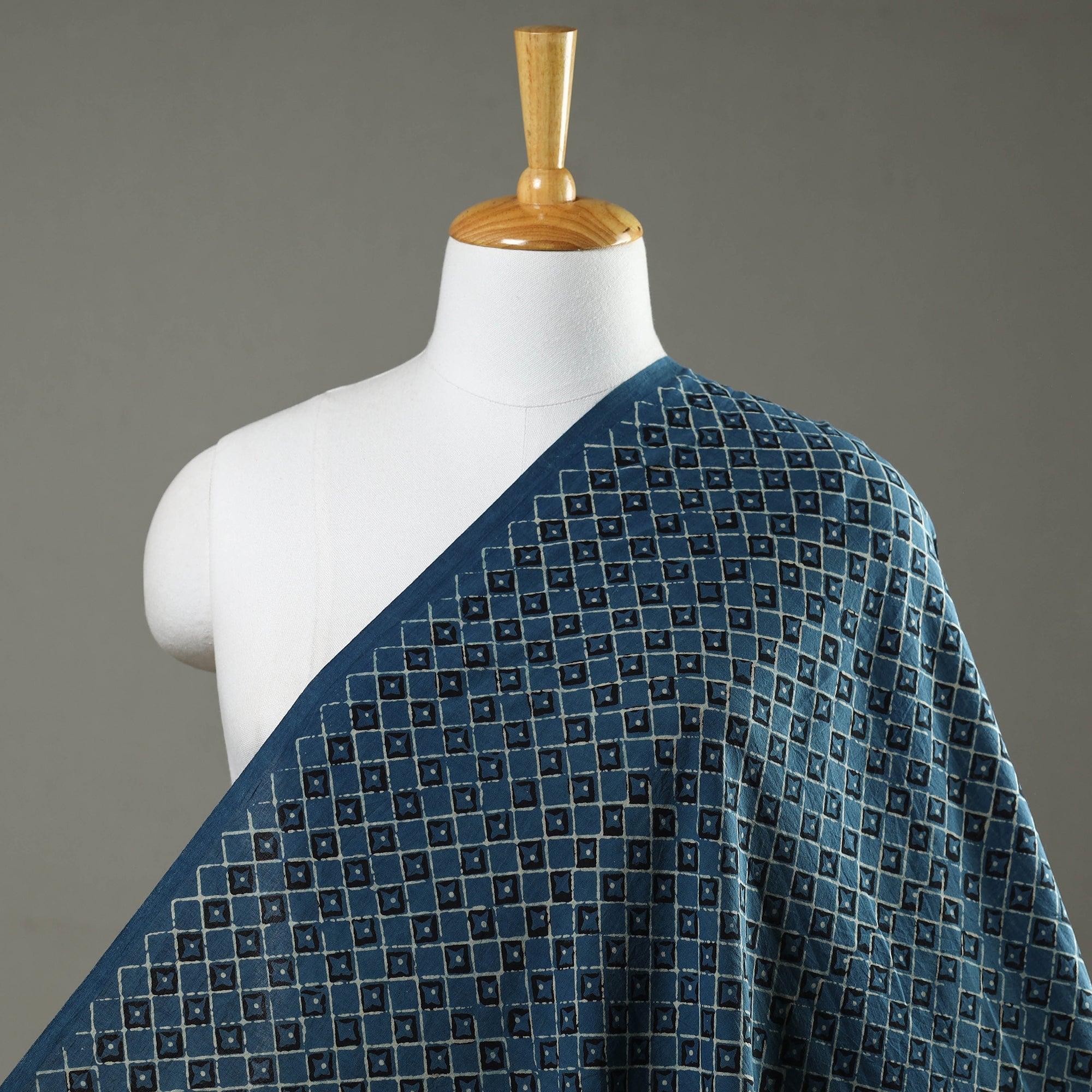 HAVELI CHRONICLES Blue - Hand Block Printed Cotton Akola Fabric