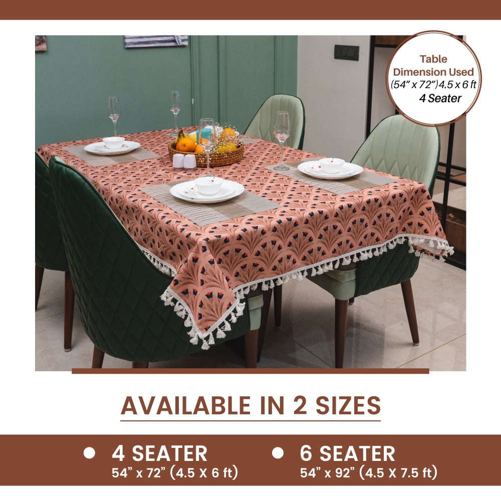 Urban Space Home Furnishing Sicilia : Anti Skid & Water resistant Linen textured Premium table cover for dining table - Chocolate Bouquet - view 6