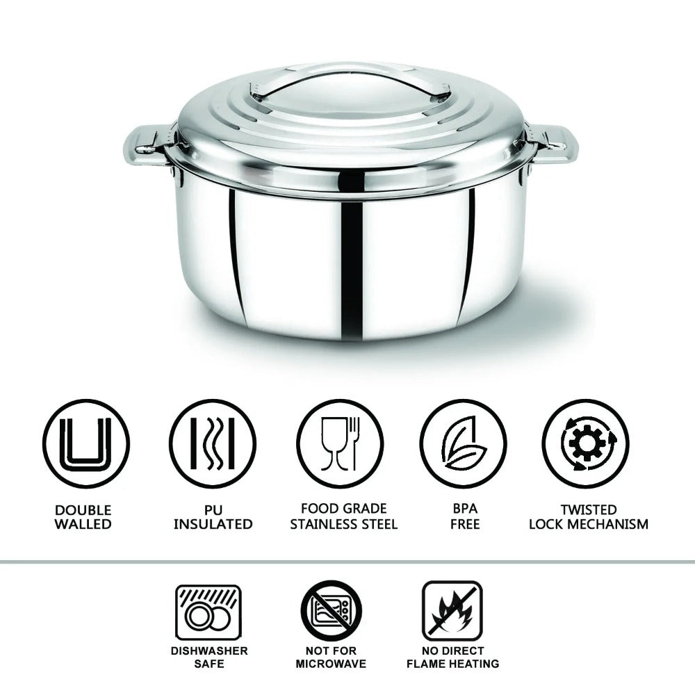 AVIAS Platinox (Casserole 1000 ML + Casserole 1500 ML + Kadhai 22 cm) | Silver | Set of 3 Pcs - view 3