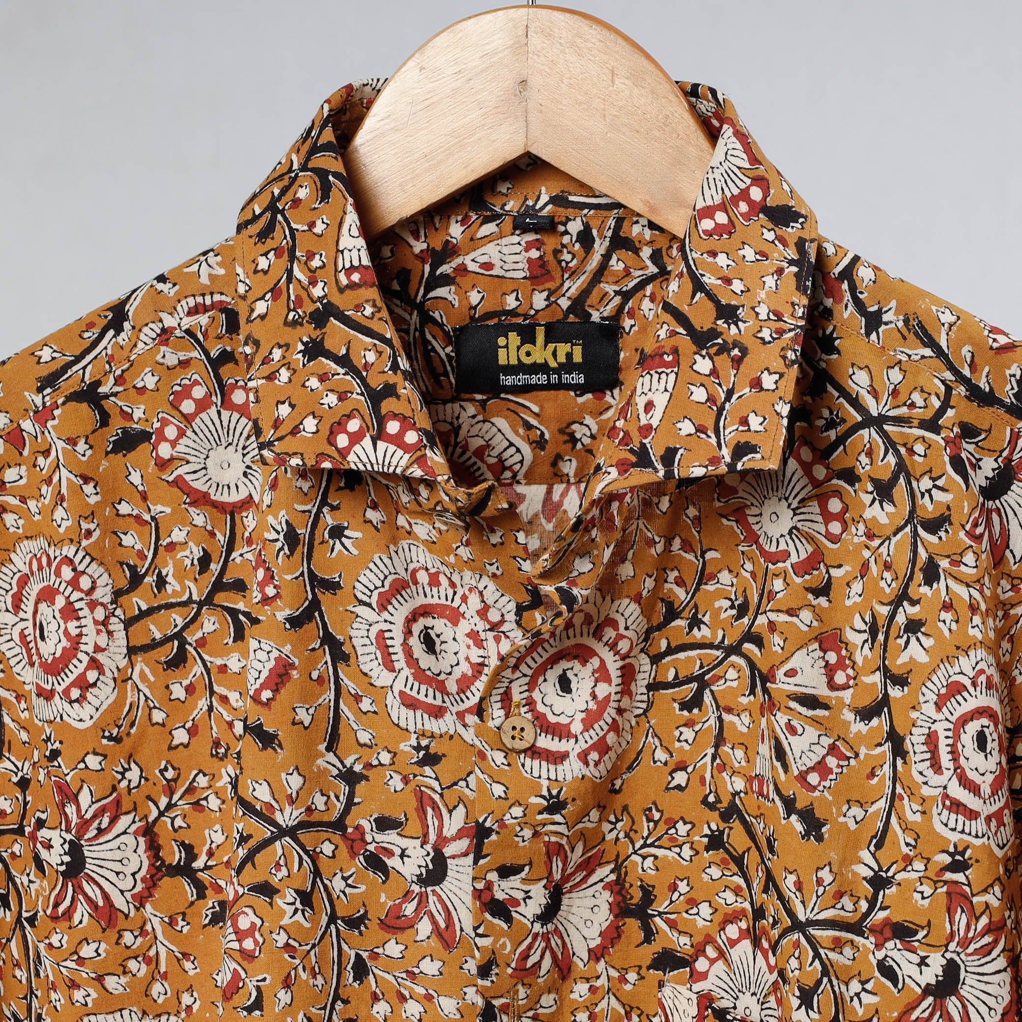 ITOKRI CASUALS Brown - Bagru Dabu Block Printed Cotton Men Full Sleeve Shirt - view 2
