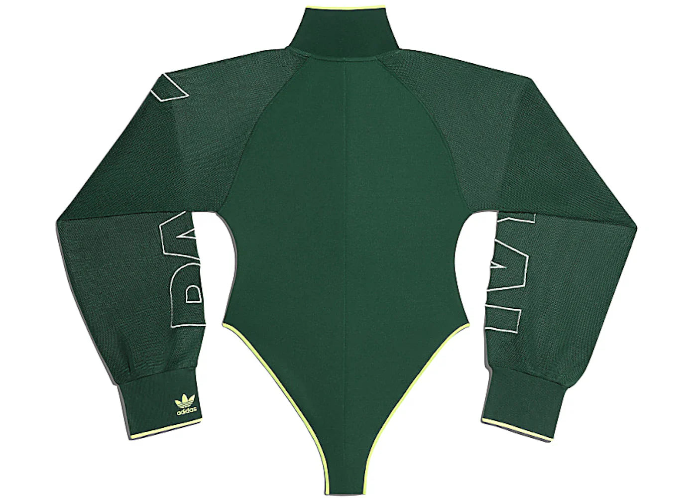 adidas Ivy Park Mesh Sleeve Bodysuit (Plus Size) Dark Green - view 2
