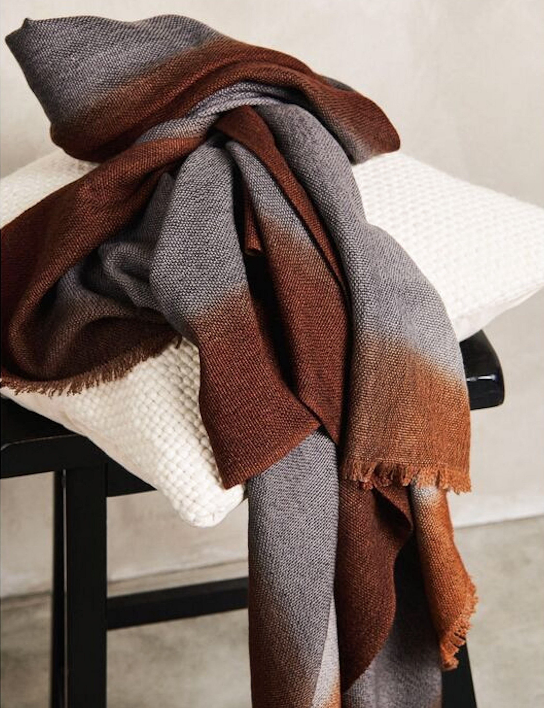 Lulu and Georgia Simply Taupe Wool Throw by Studio Variously - view 4