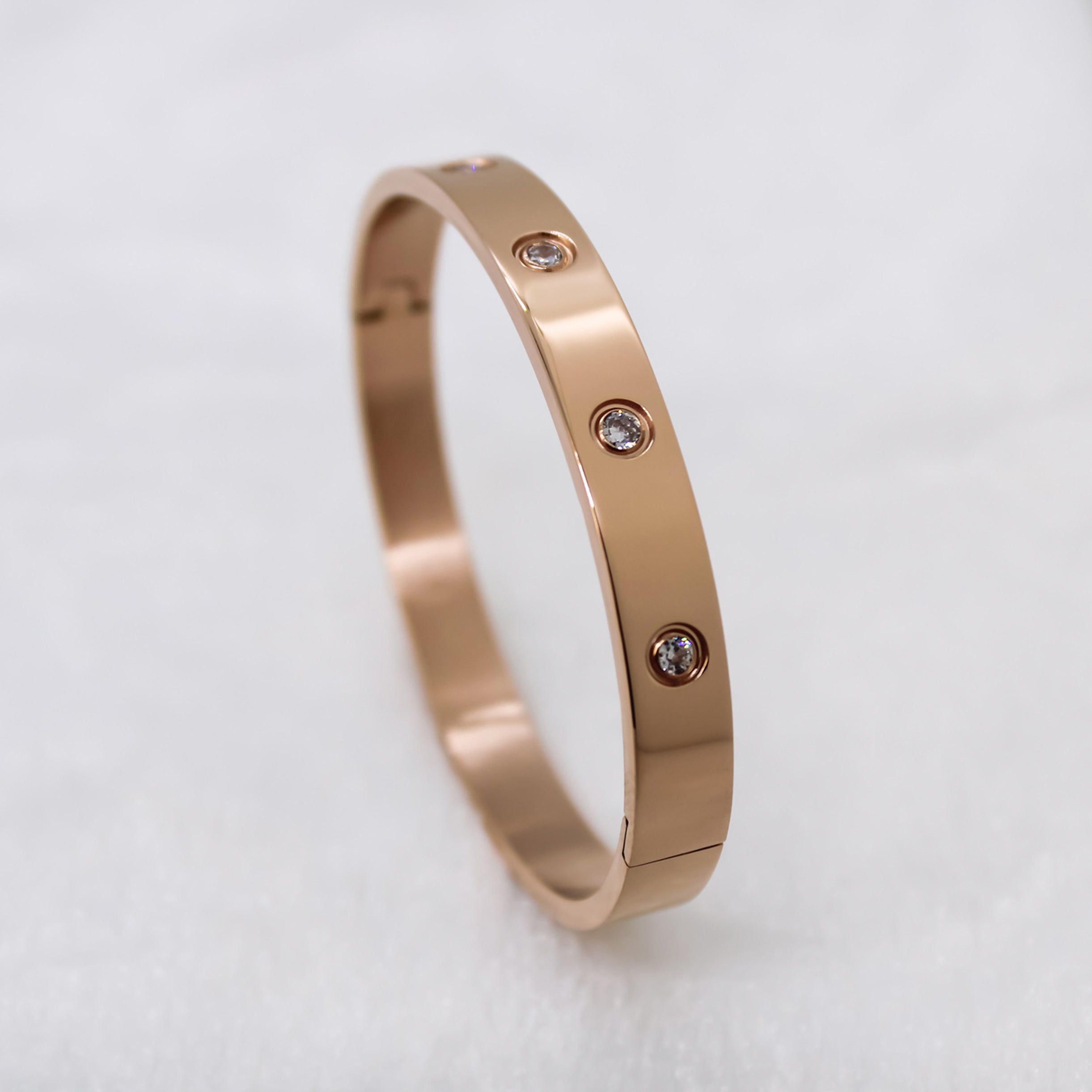 Branta Classic Love Diamond Rose Gold Bracelet For Men