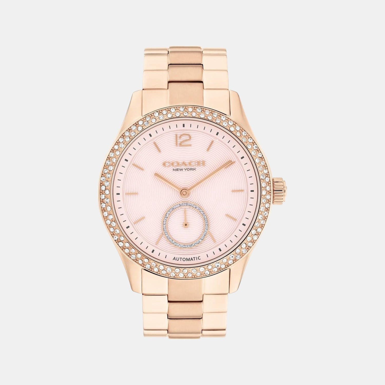 Coach Brooks Women Automatic Pink Dial Analog Stainless Steel Watch 14504488