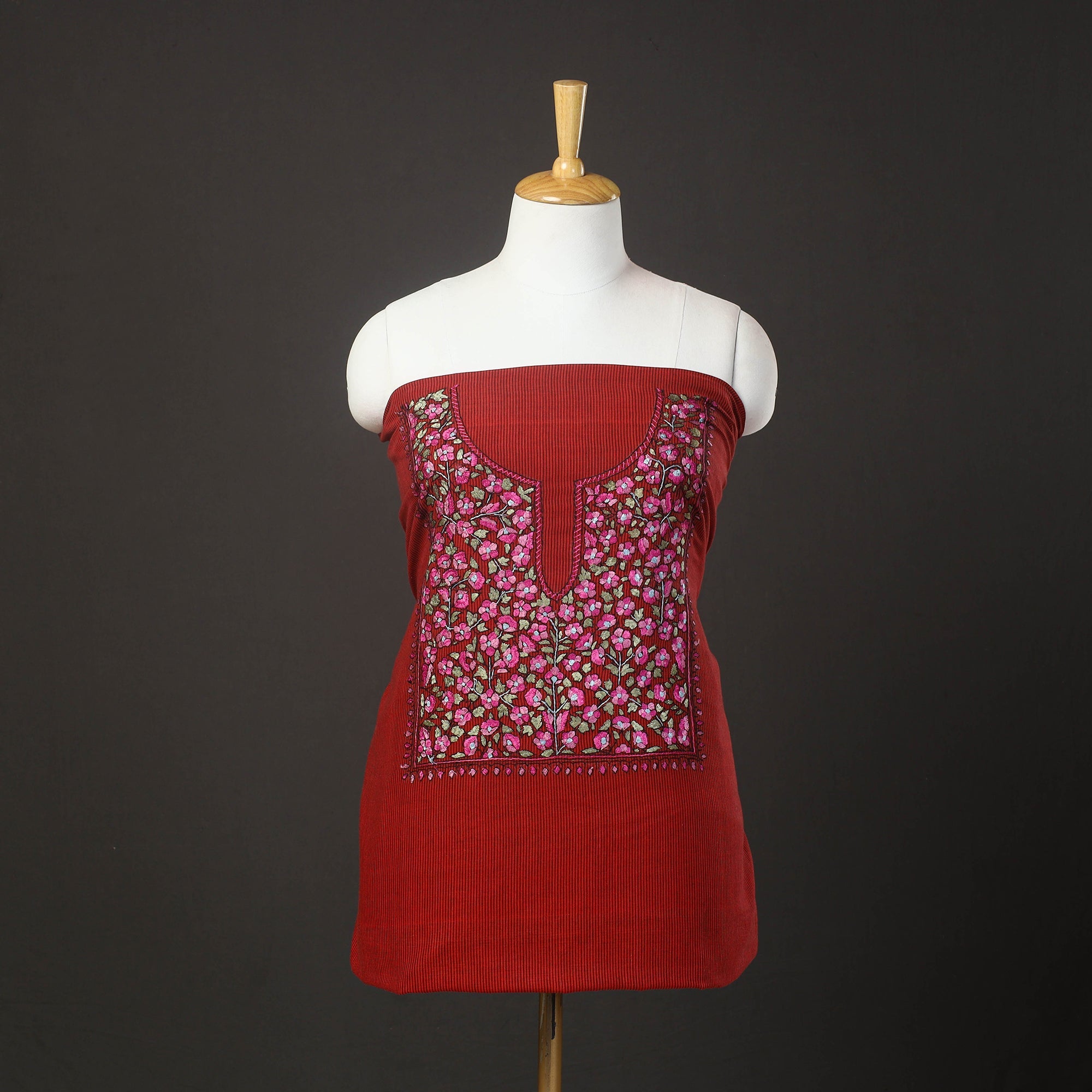 ITOKRI CRAFTS INITIATIVE 2pc Kashida Hand Embroidery Cotton Dress Material 39