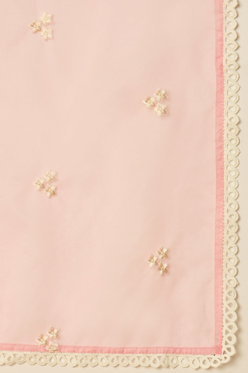 Ahika Pink Organza Solid Embroidered A-Line Dhoti Style Suit Set PKSKD2439 - view 7