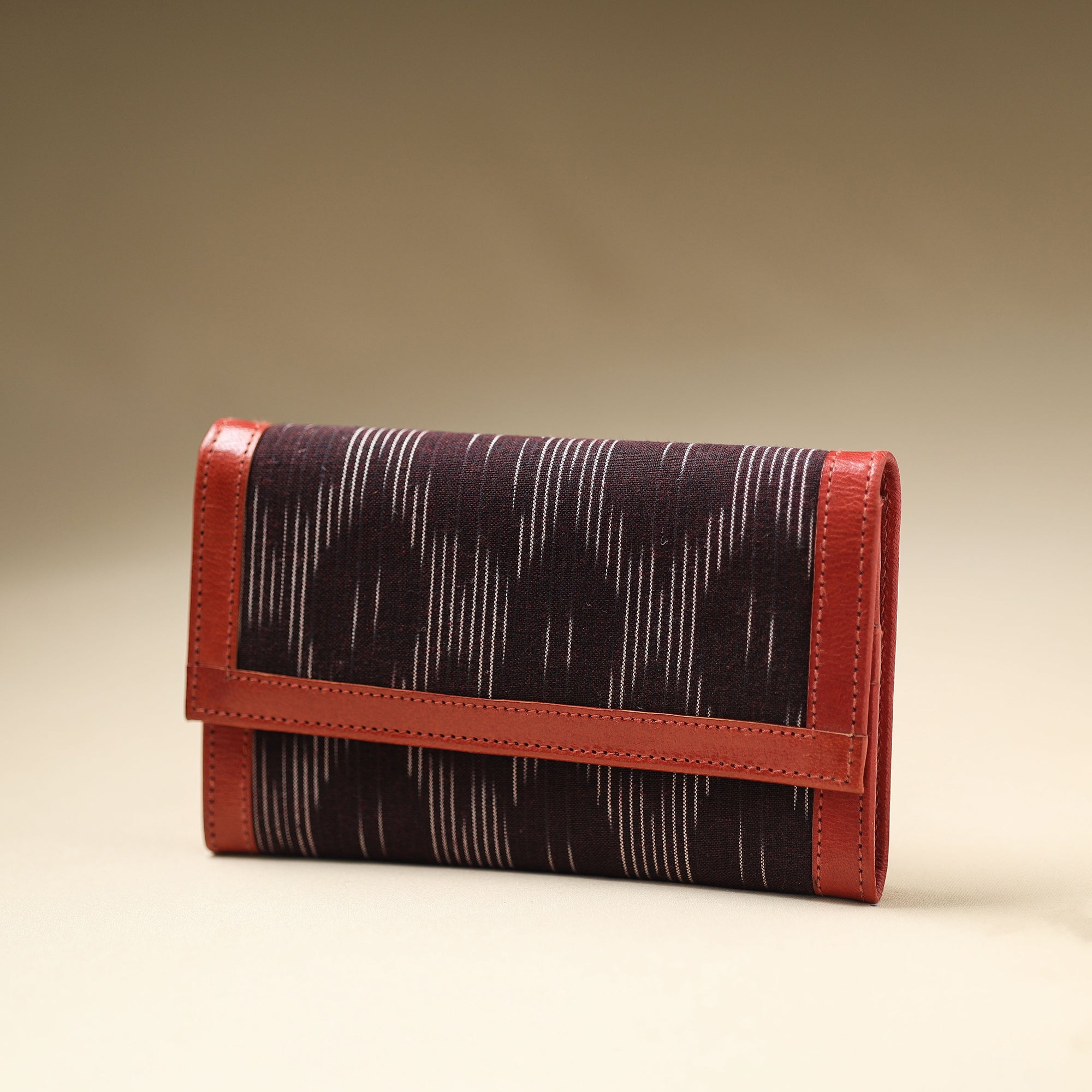 ASALKAAR Brown - Handcrafted Ikat Weave Leather Wallet - view 2