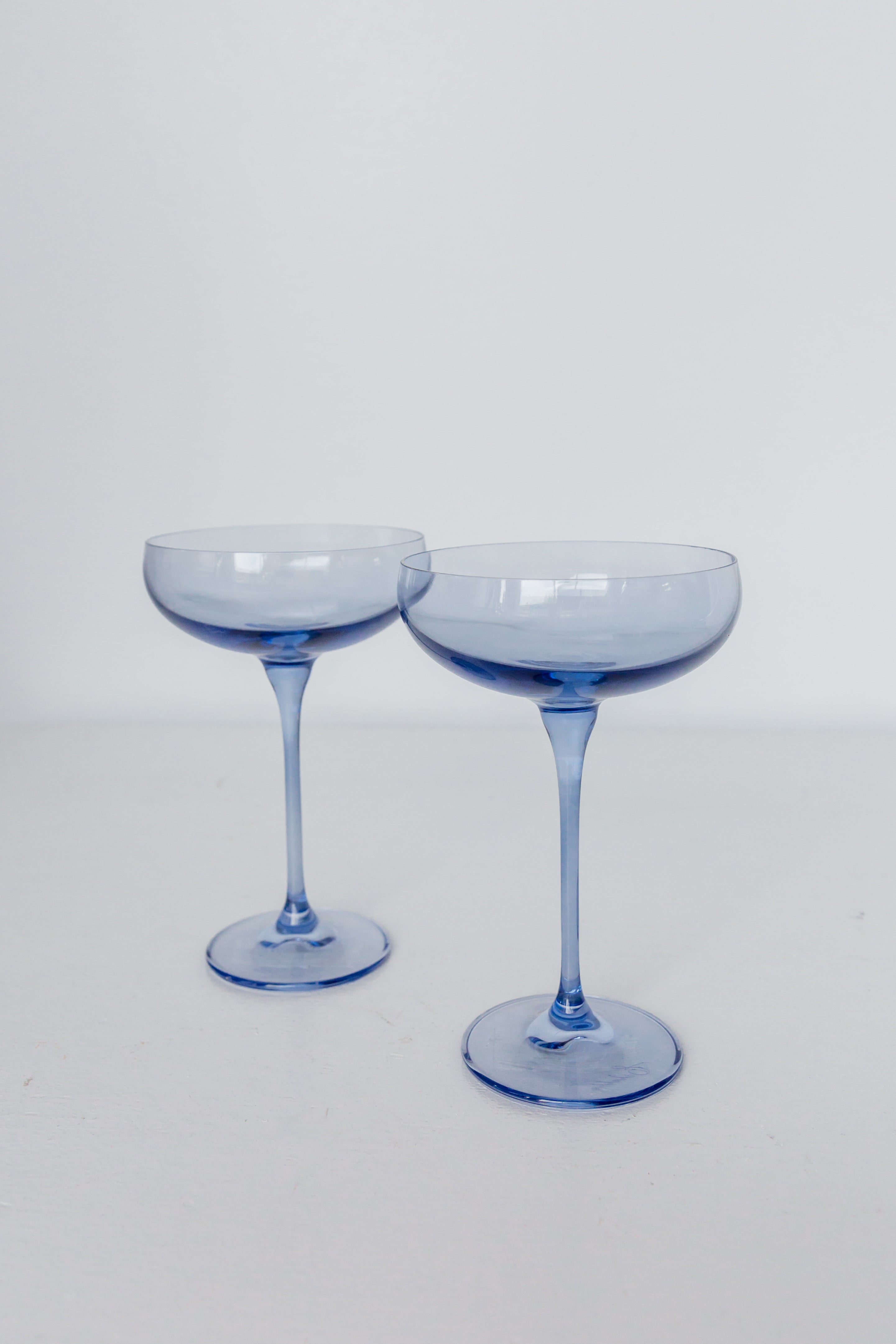 Estelle Colored Glass Estelle Colored Champagne Coupe Stemware - Set of 2 {Cobalt Blue}