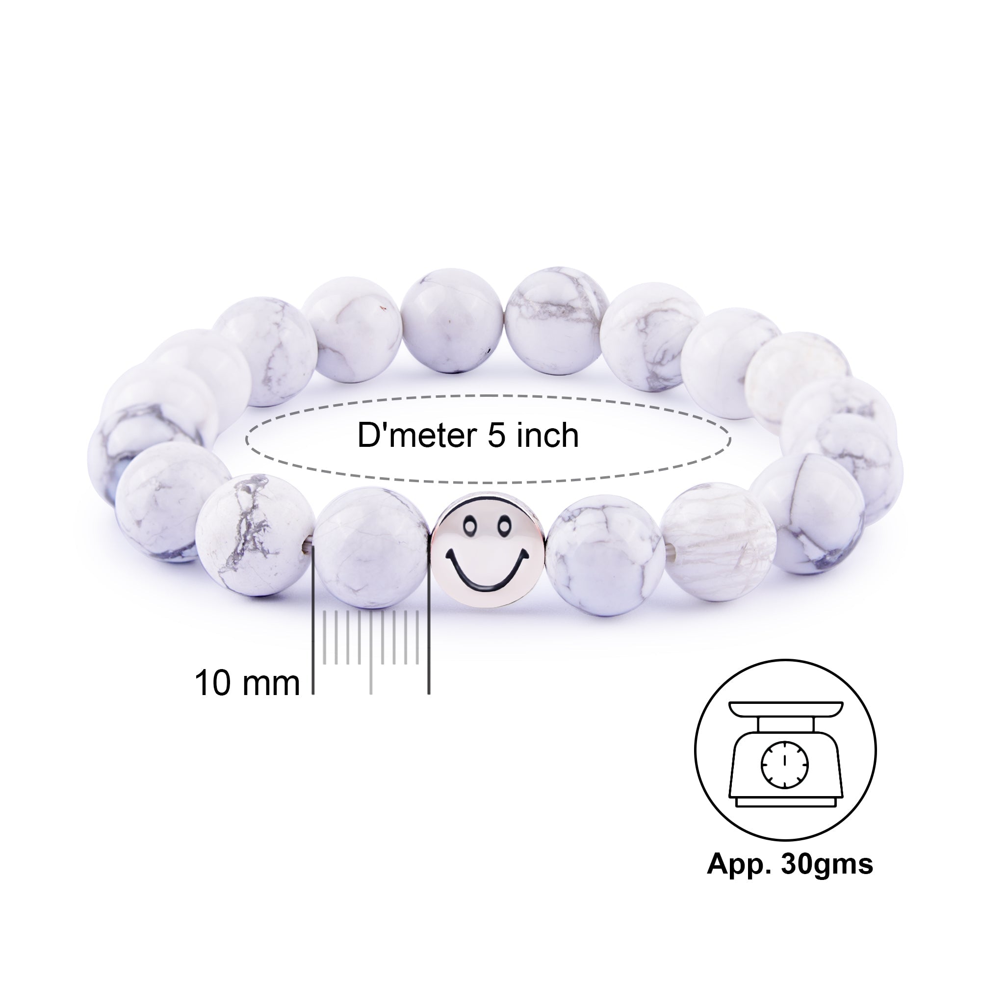 Gemsmantra Smile Bracelet - Howlite - view 2