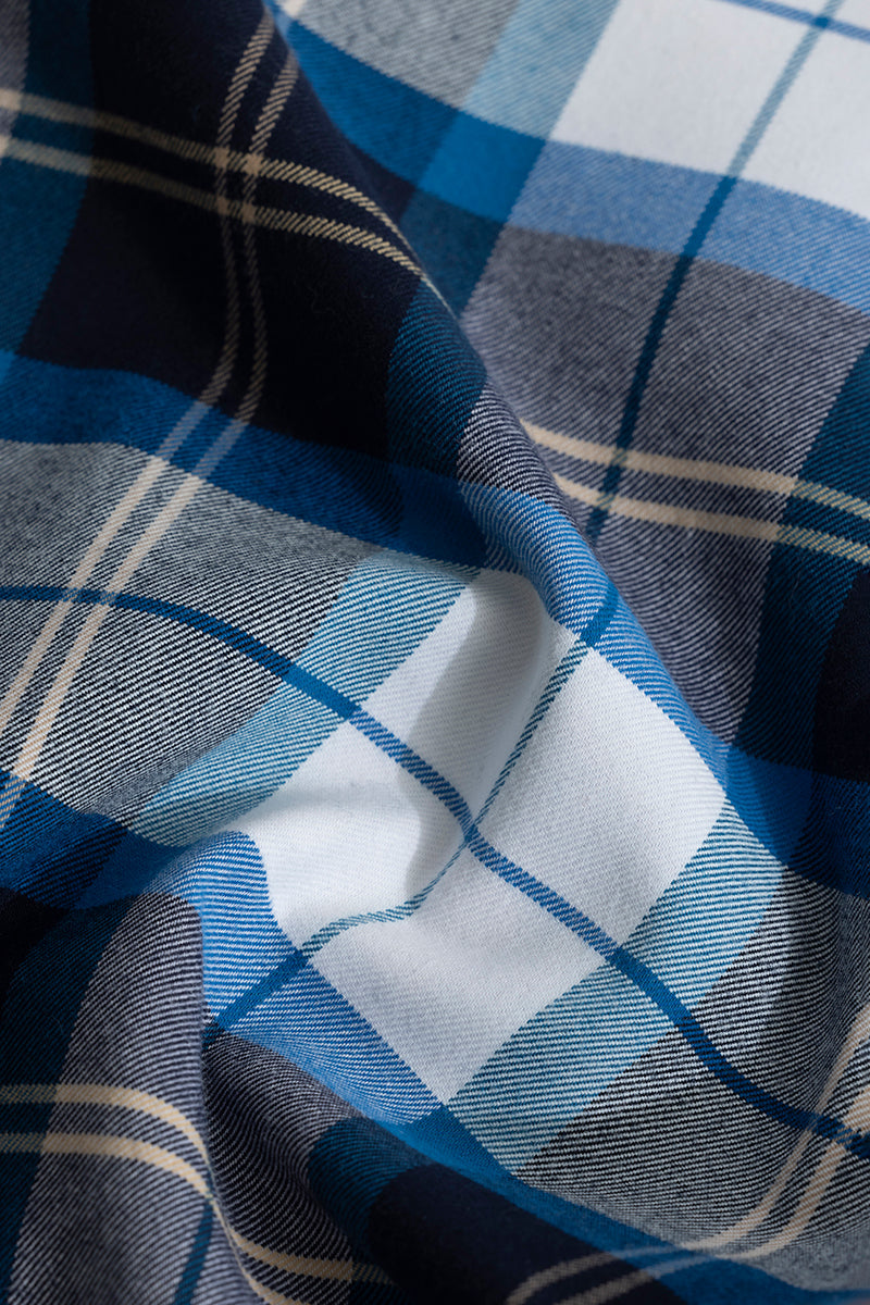 SNITCH Boldsquare Blue Checks Shirt - view 8