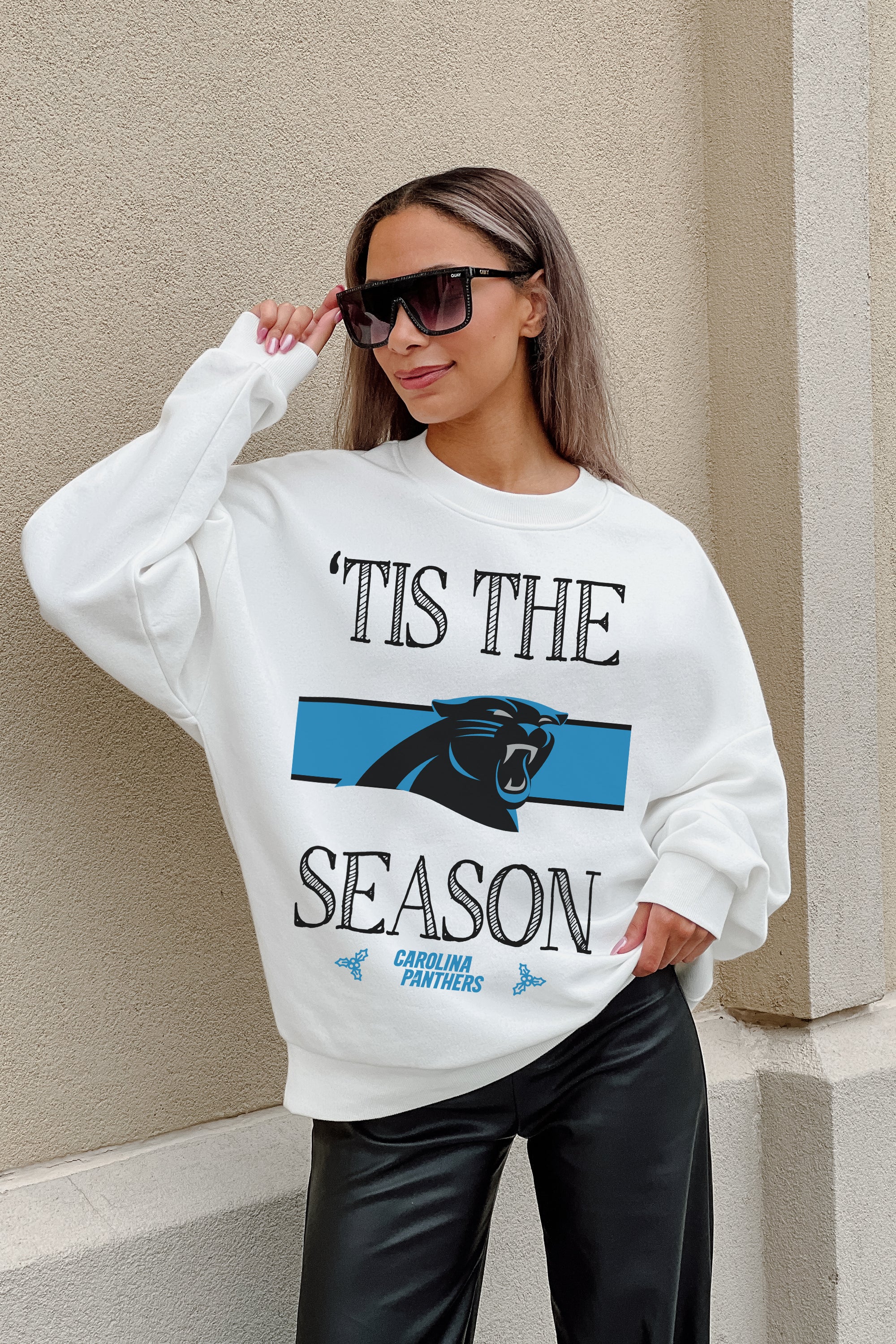 GC X NFL Carolina Panthers Touchdown Tidings Drop Shoulder Crewneck Sweatshirt - view 5