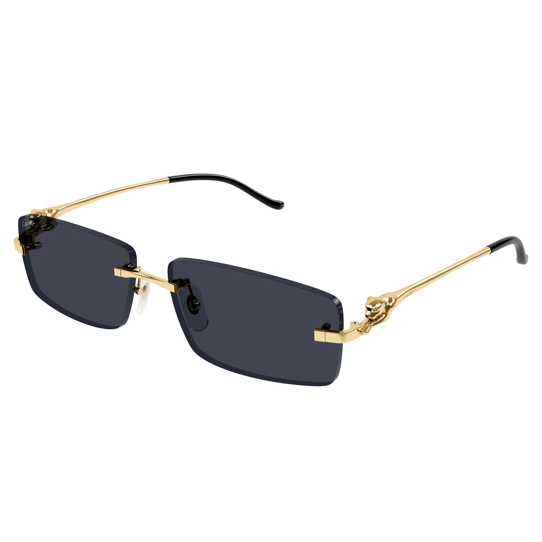 Cartier Eyewear CT0430S-001 Panthere De Cartier Gold Grey Rimless Sunglasses - view 3