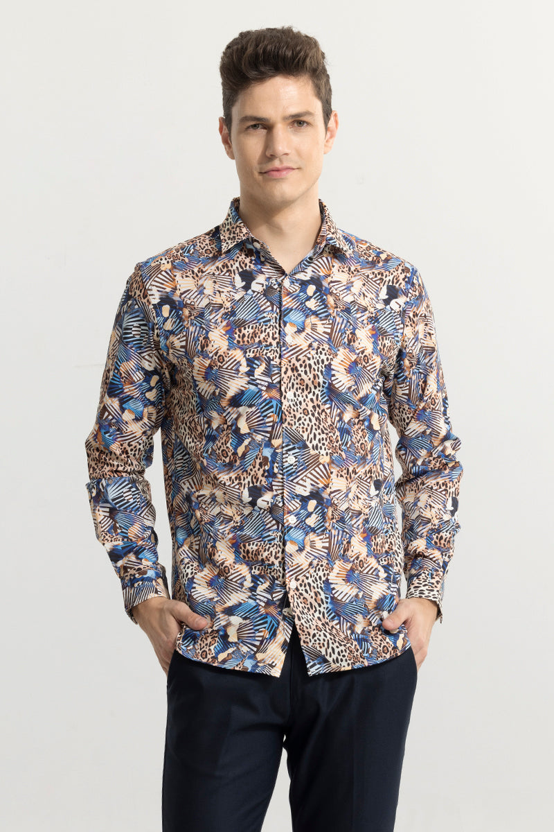 SNITCH Feline Montage Brown Shirt - view 6